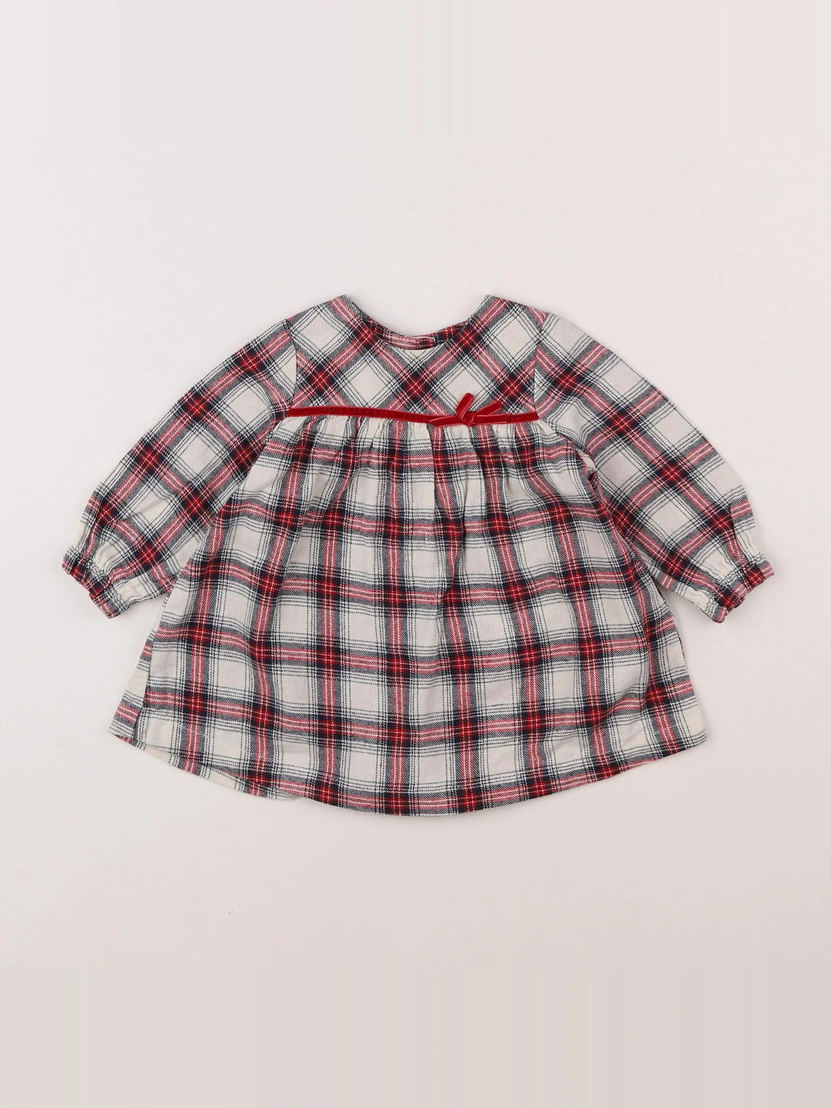 Vertbaudet - robe blanc, rouge - 6 mois