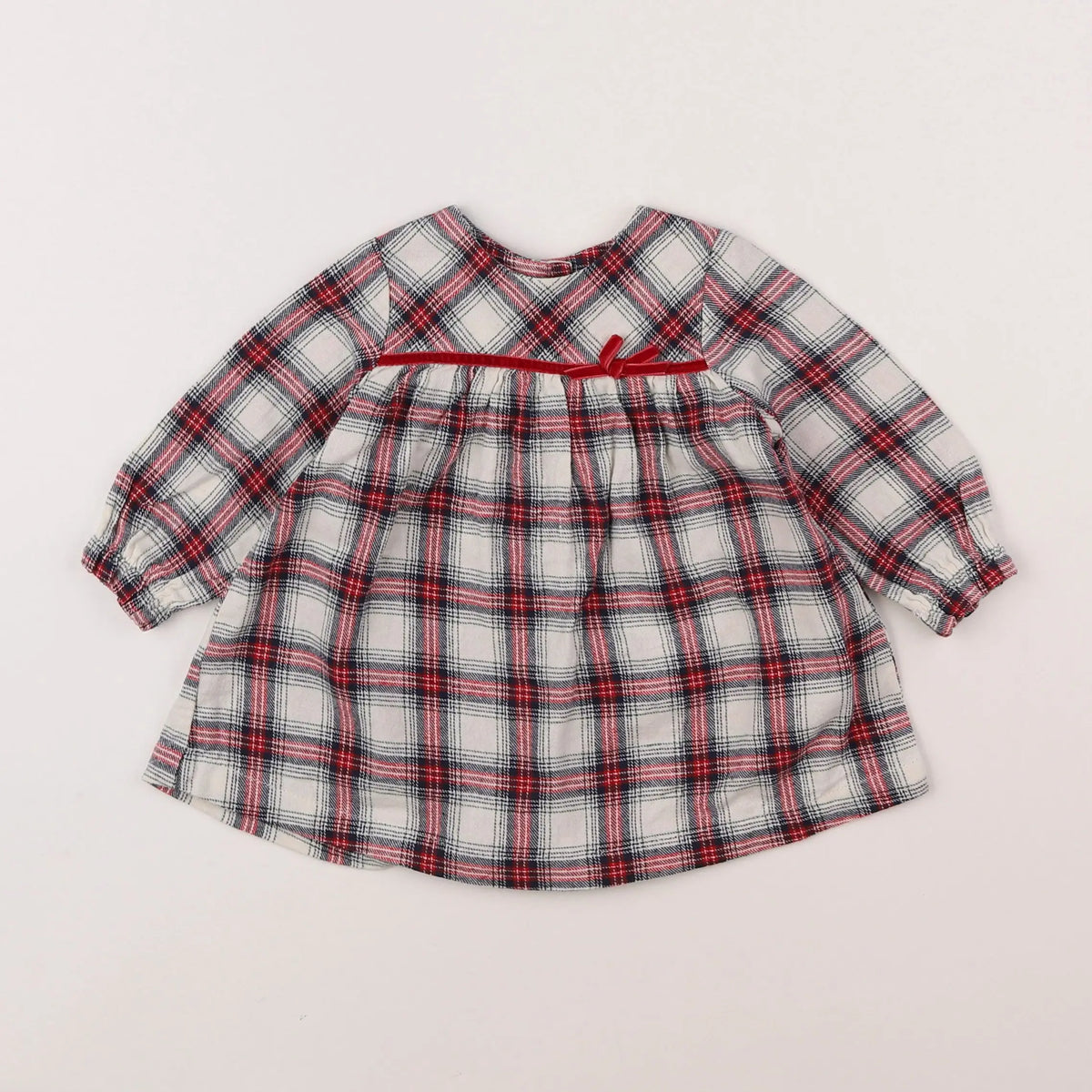 Vertbaudet - robe blanc, rouge - 6 mois
