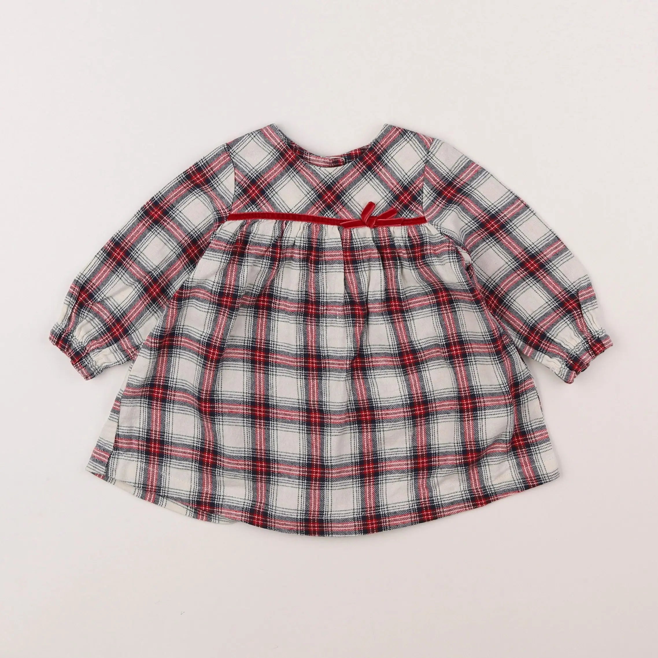 Vertbaudet - robe blanc, rouge - 6 mois