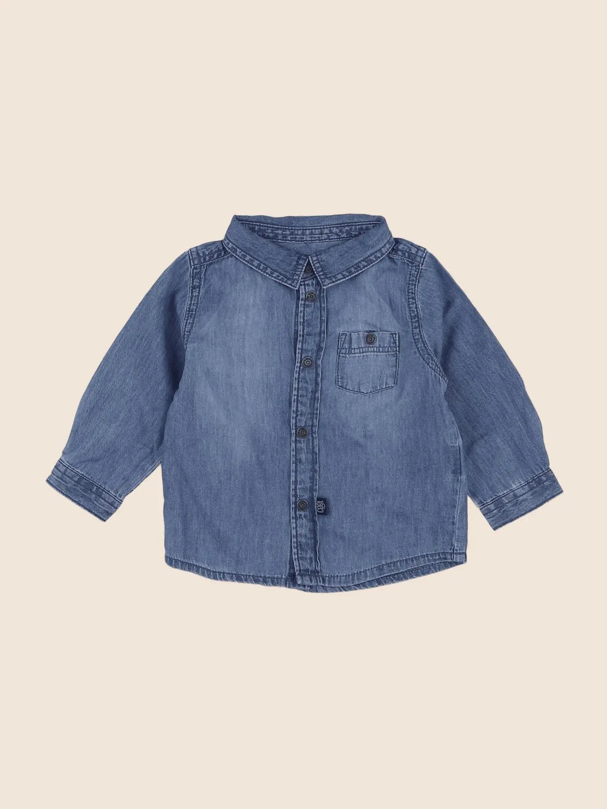 Vertbaudet - chemise bleu - 9 mois