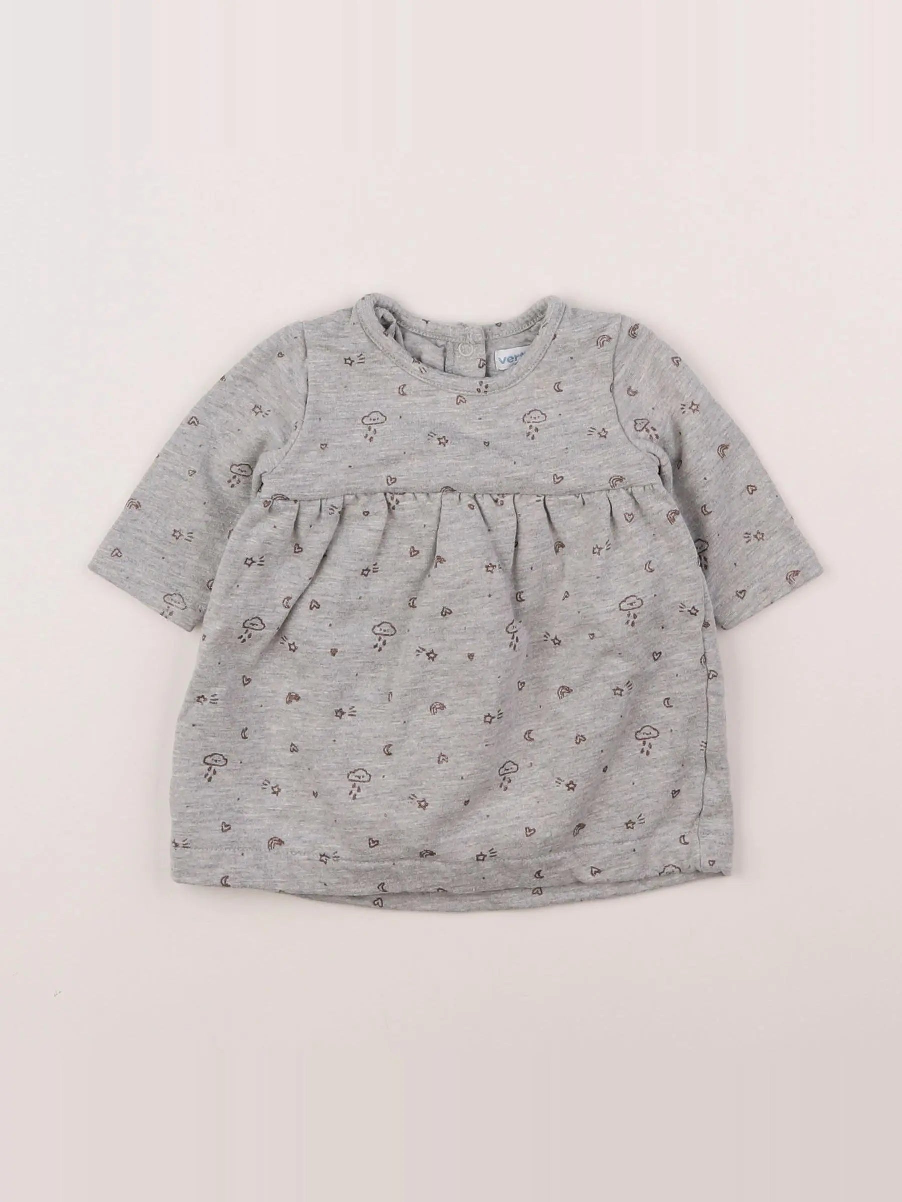 Vertbaudet - robe gris - 1 mois
