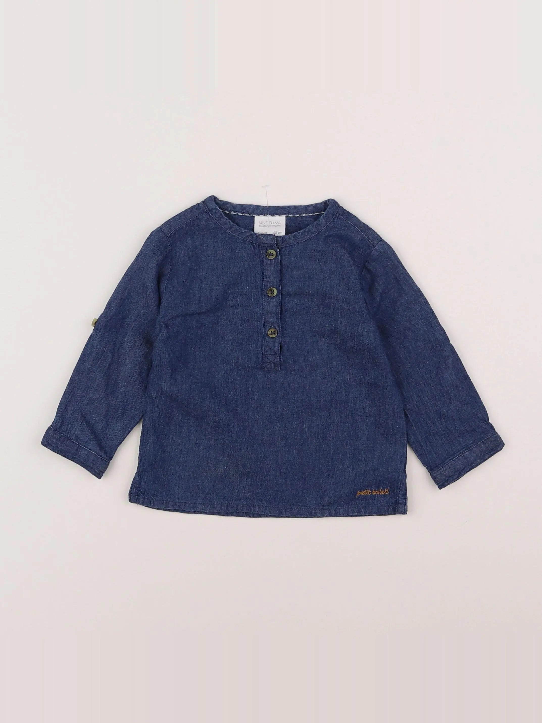 Natalys - chemise bleu - 6 mois
