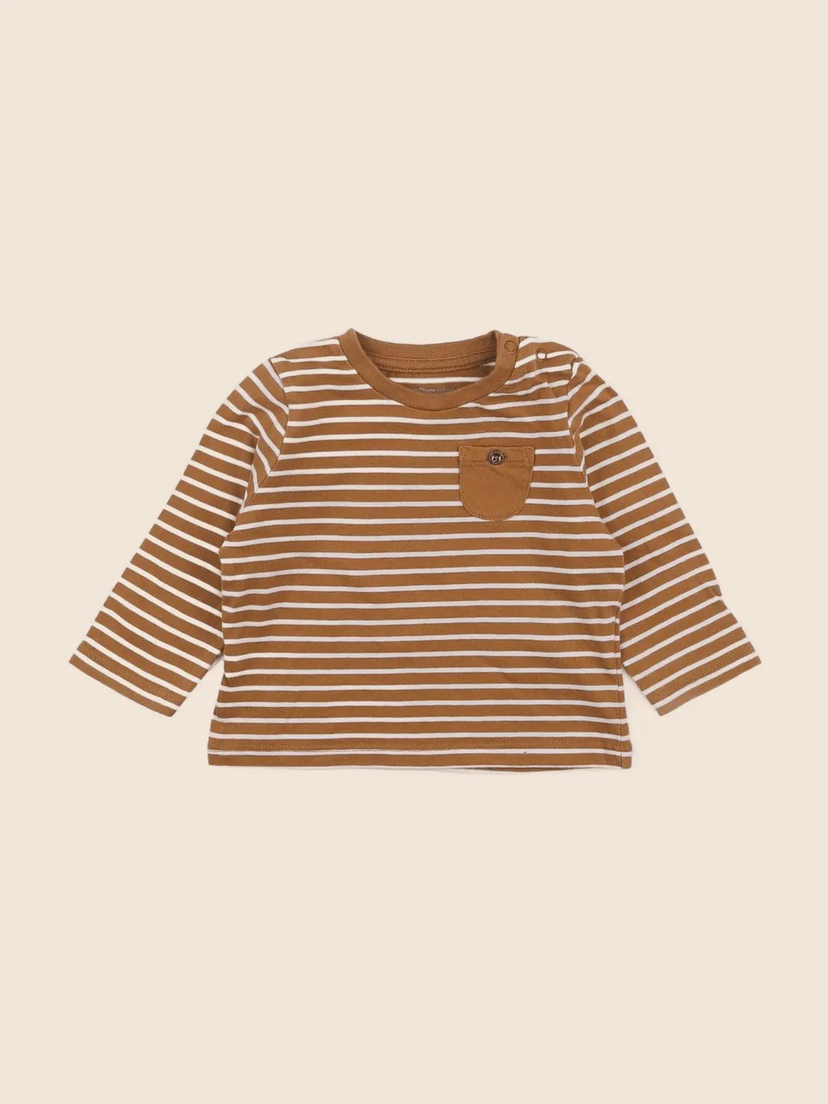 Vertbaudet - tee-shirt marron - 6 mois