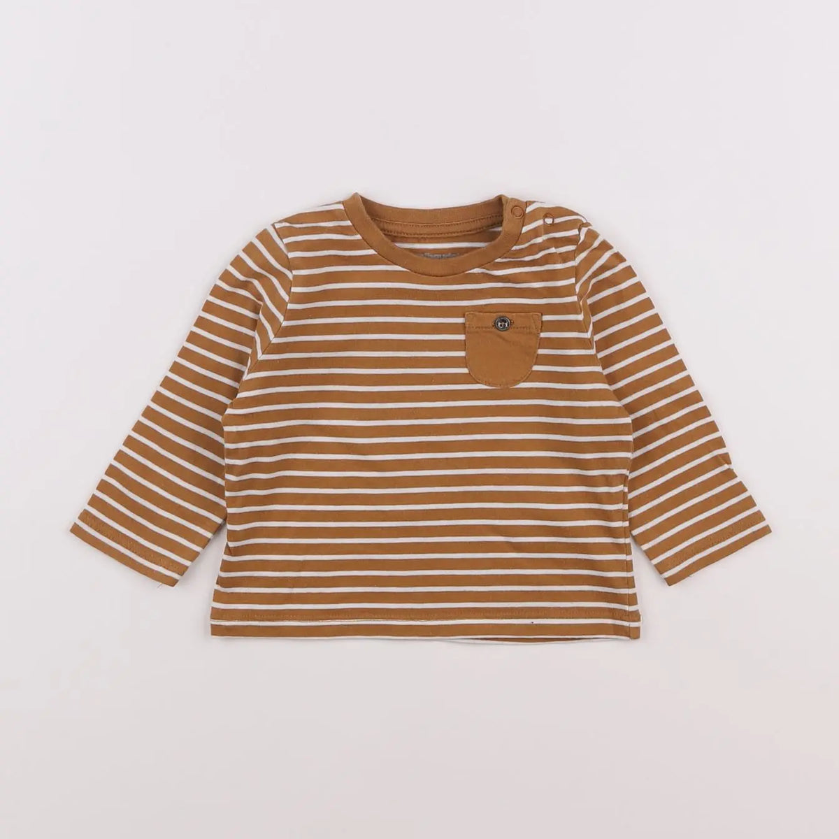 Vertbaudet - tee-shirt marron - 6 mois
