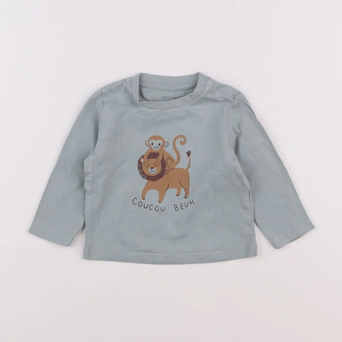 Vertbaudet - tee-shirt bleu - 6 mois