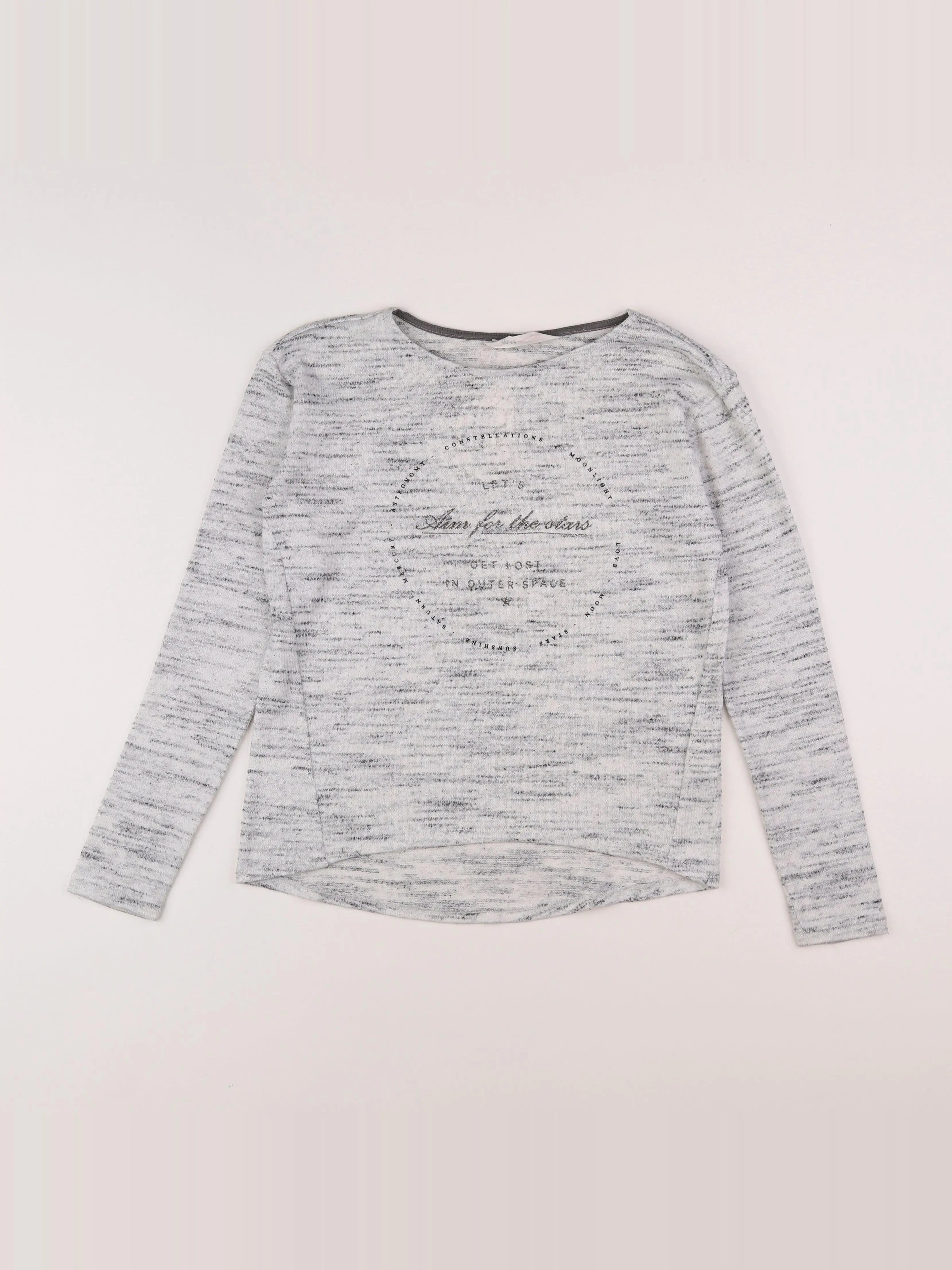H&M - pull gris, argent - 10/12 ans