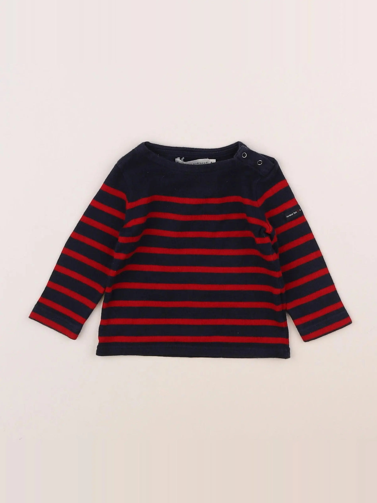 Cyrillus - tee-shirt bleu, rouge - 6 mois