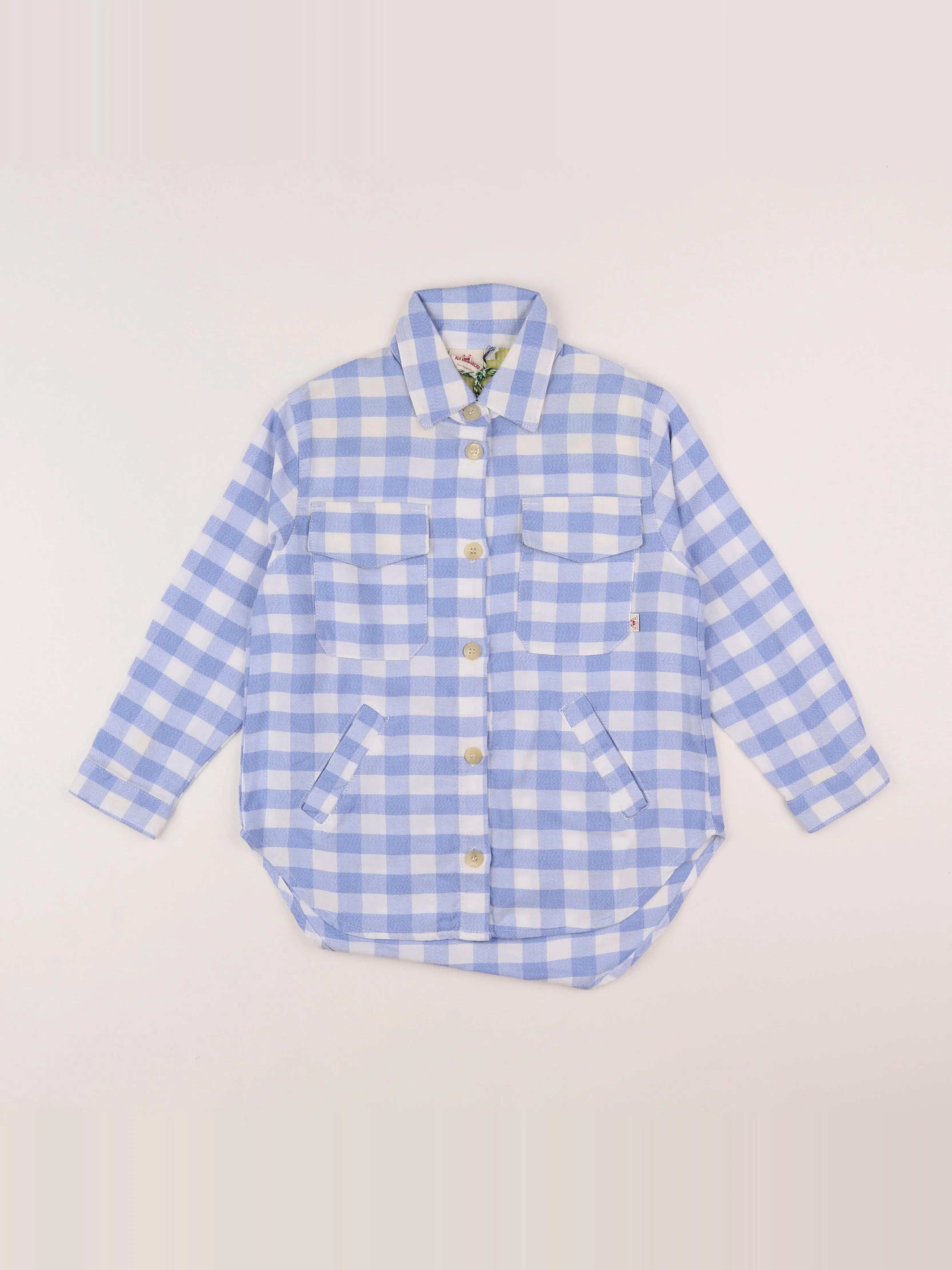 Les Marsiens - chemise bleu - 8 ans