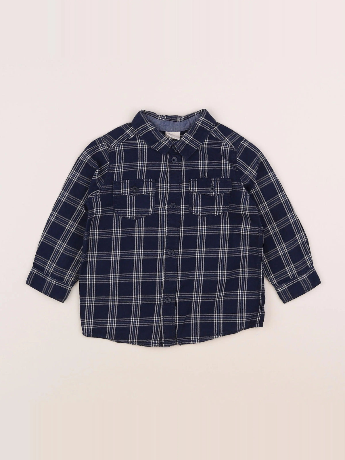 H&M - chemise bleu - 9/12 mois