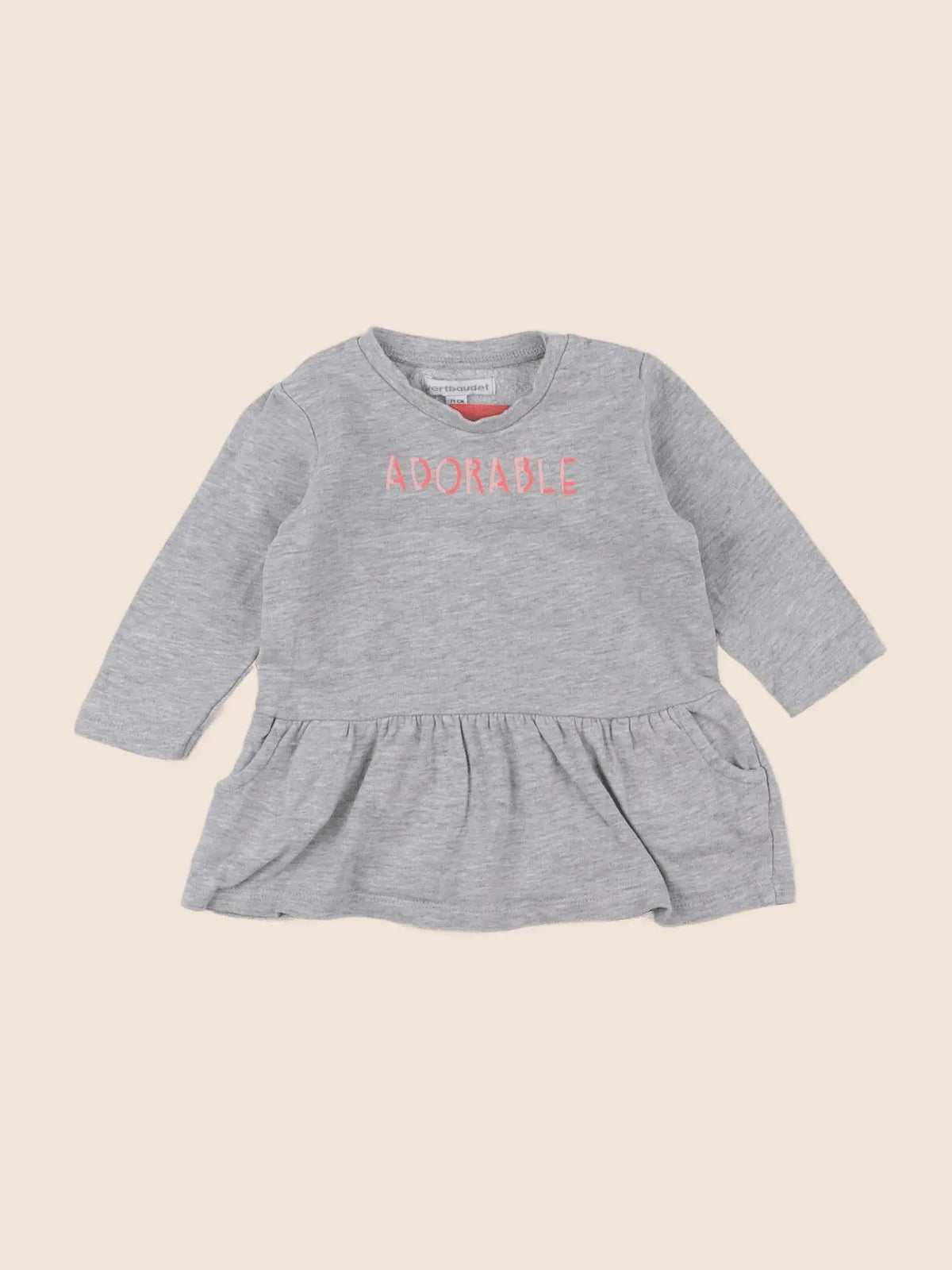 Vertbaudet - robe gris - 9 mois