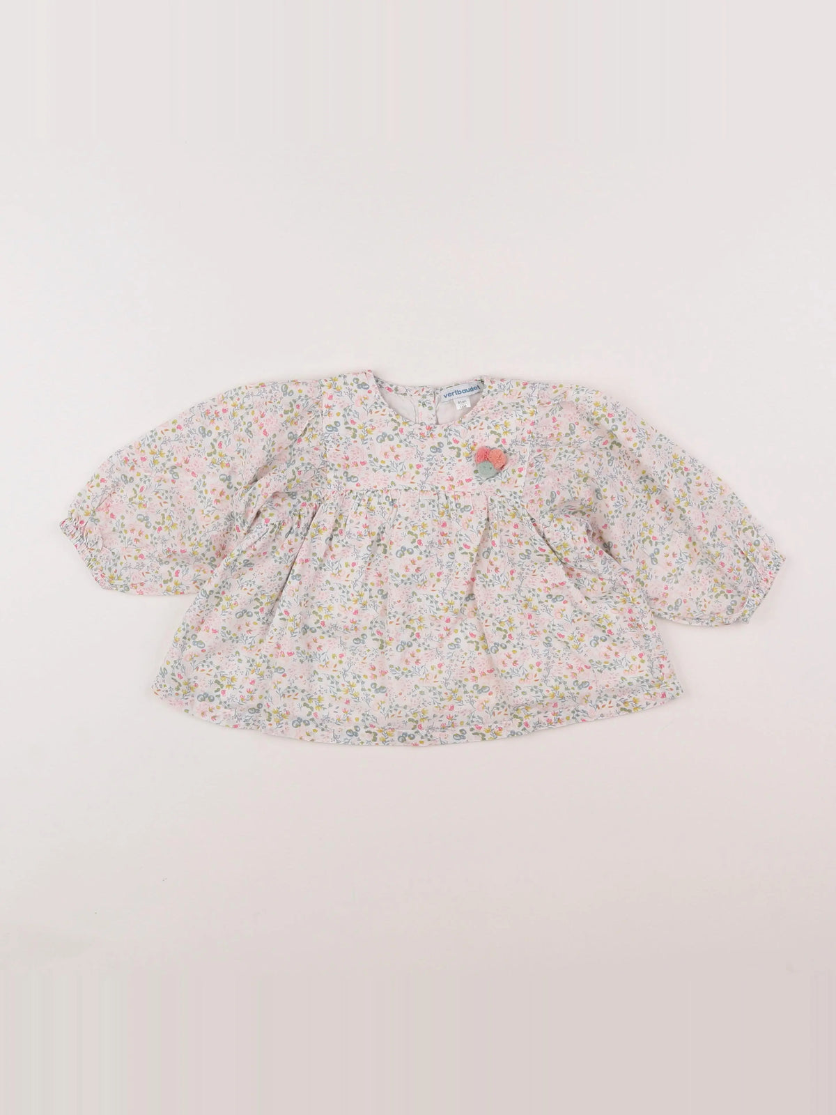 Vertbaudet - blouse blanc, rose - 18 mois