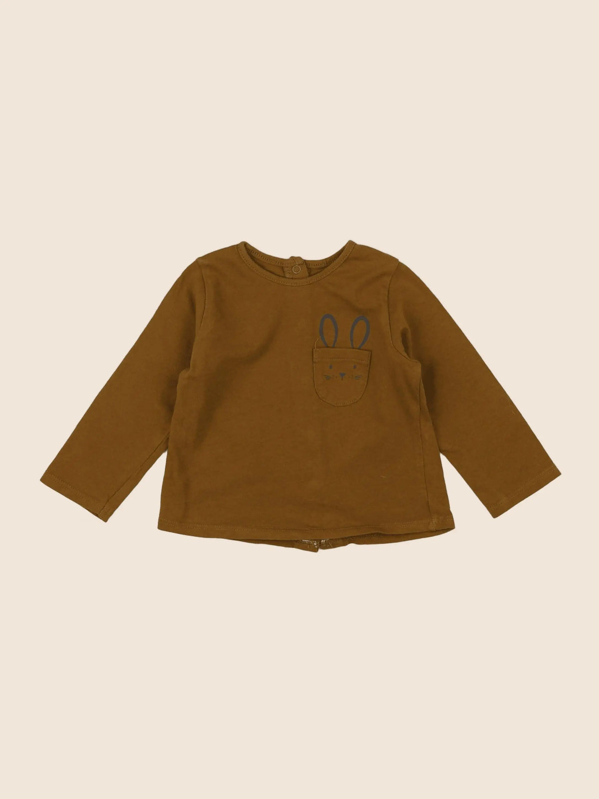 Vertbaudet - tee-shirt marron - 6 mois