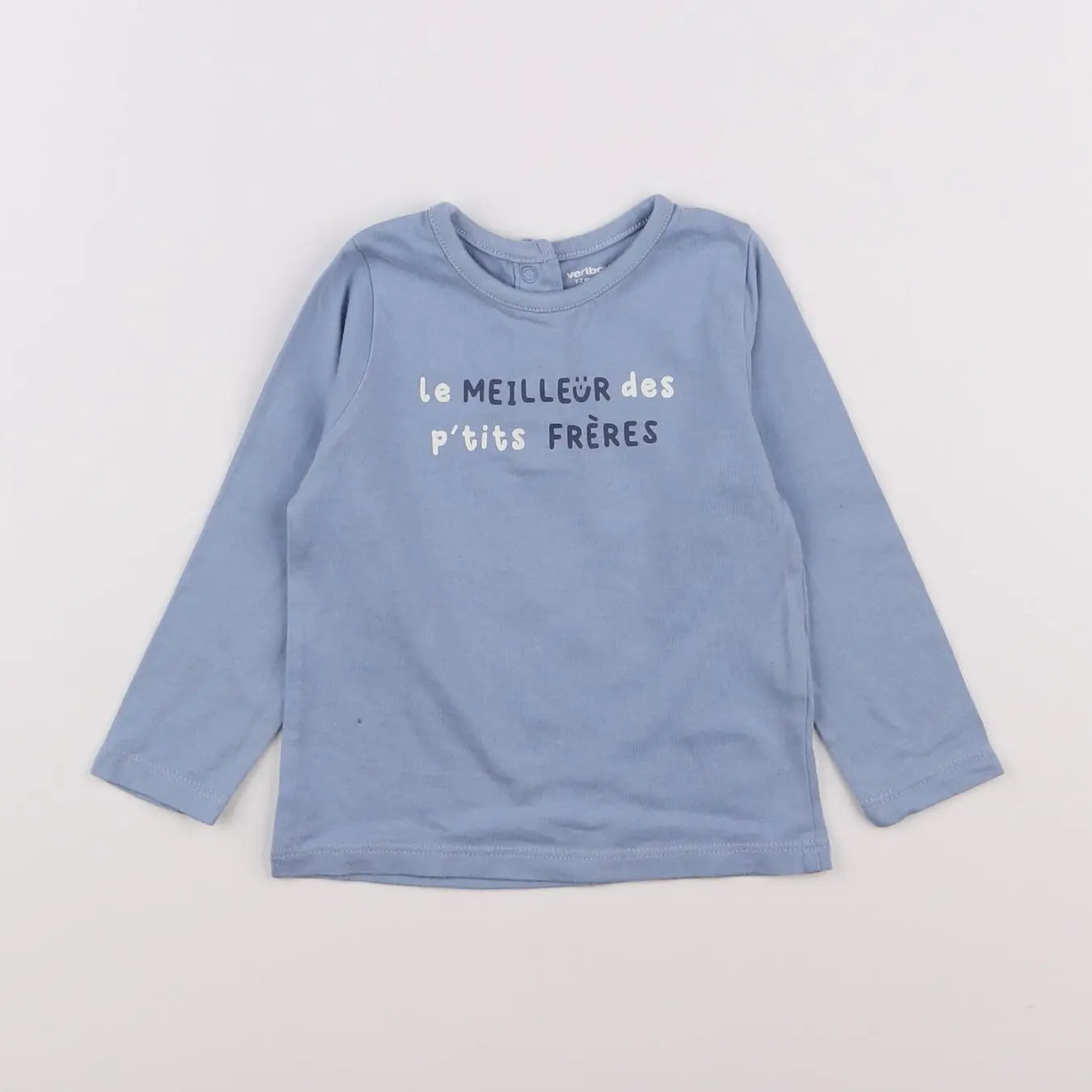 Vertbaudet - tee-shirt bleu - 12 mois