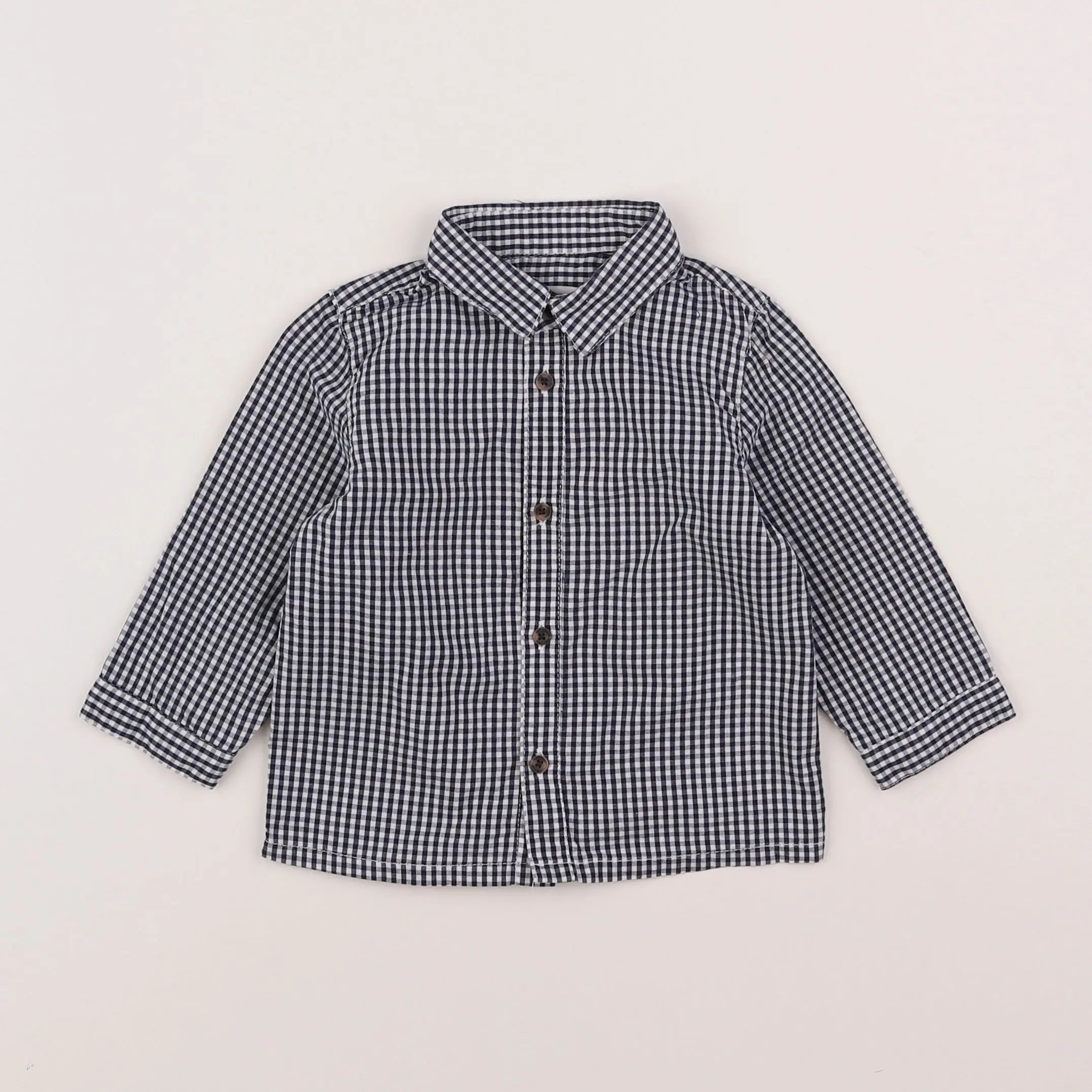 Vertbaudet - chemise bleu - 12 mois