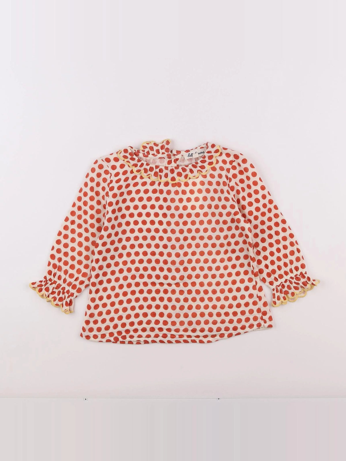Hello Simone - blouse rouge, blanc - 2 ans