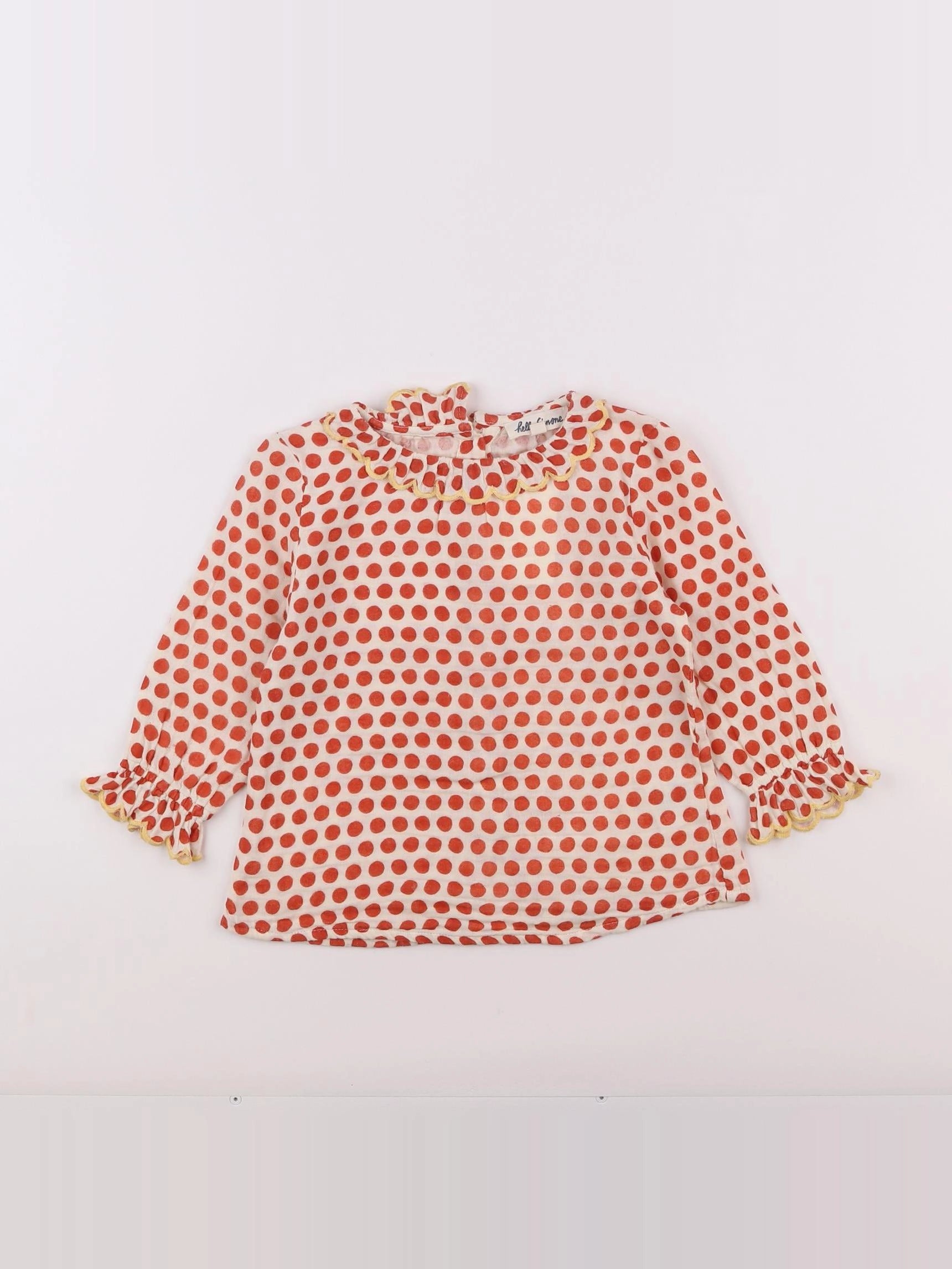 Hello Simone - blouse rouge, blanc - 2 ans