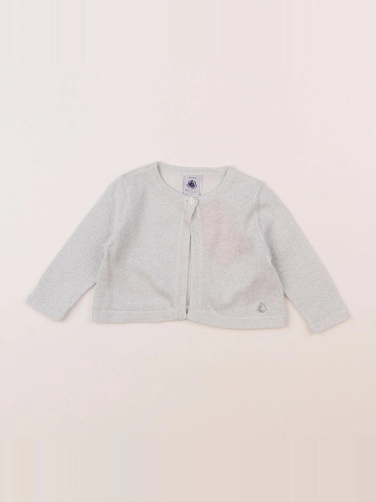 Petit Bateau - gilet gris, argent - 6 mois