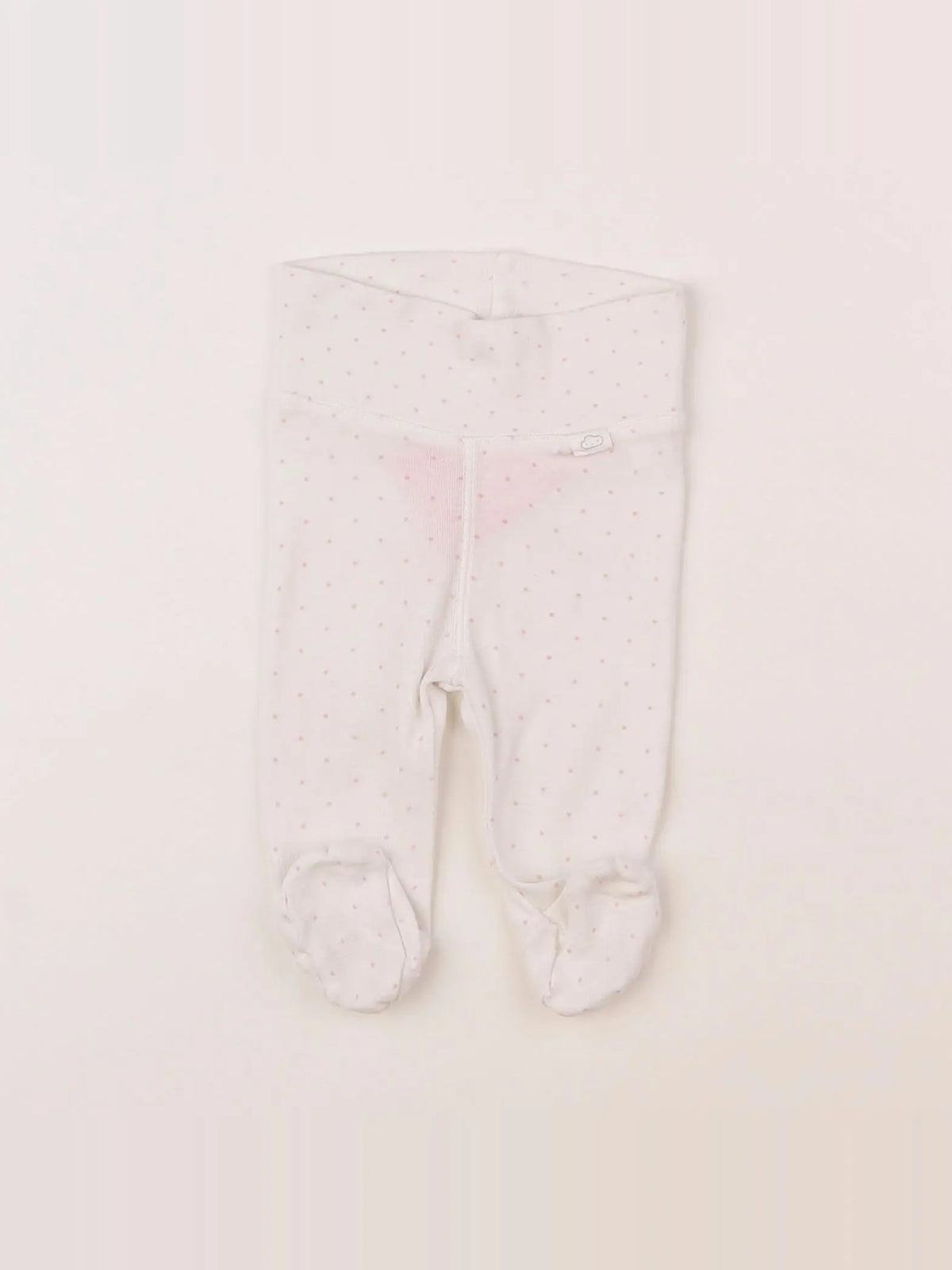 H&M - pantalon blanc, rose - 1/3 mois