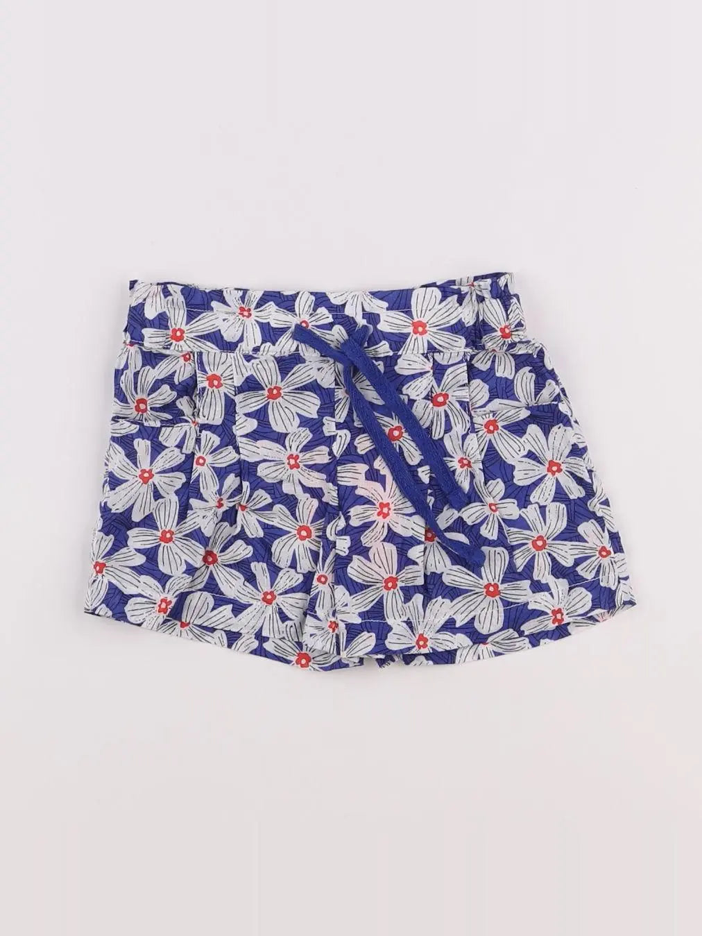 Boutchou - short blanc, bleu - 6 mois