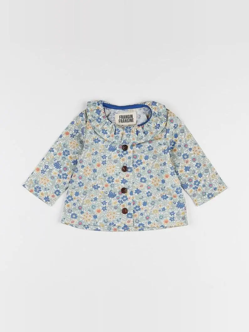 Blouse fleurs vertes