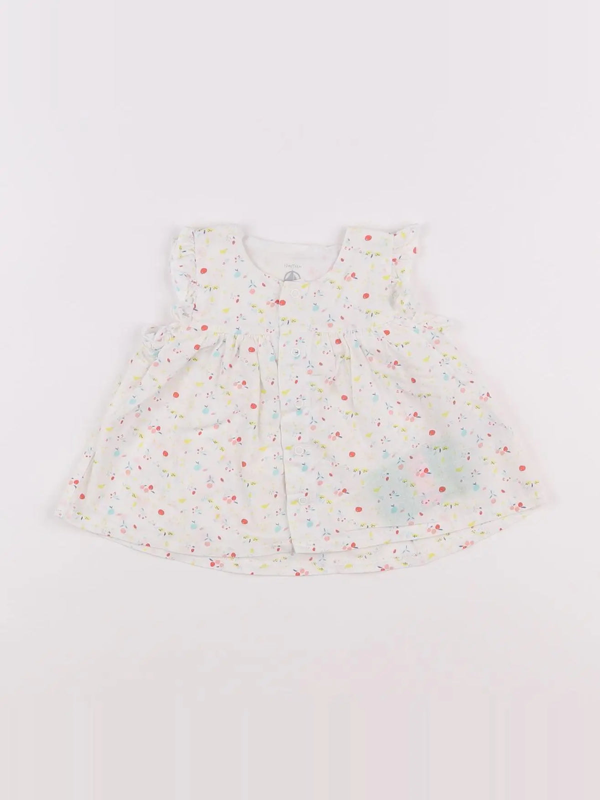 Petit Bateau - blouse blanc - 12 mois
