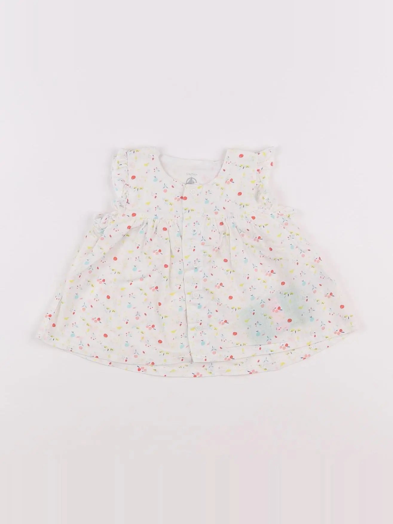 Petit Bateau - blouse blanc - 12 mois