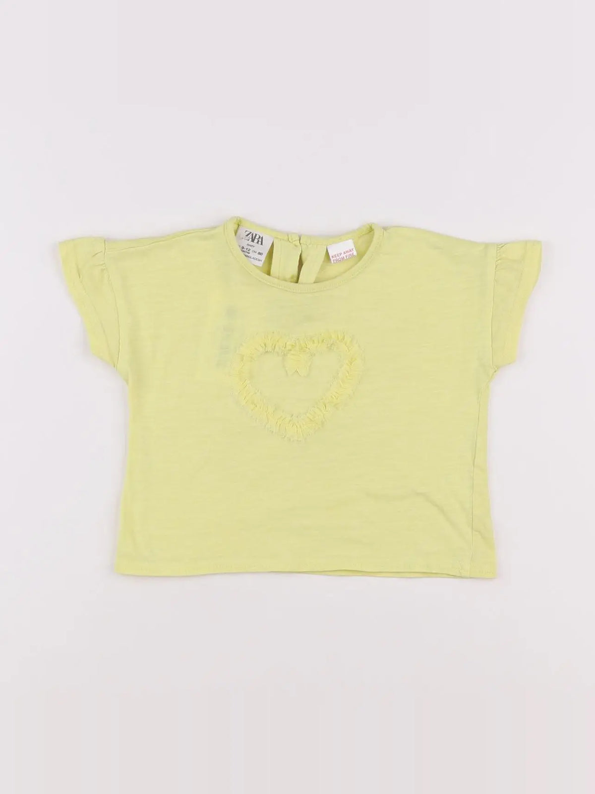 Zara - tee-shirt jaune - 9/12 mois