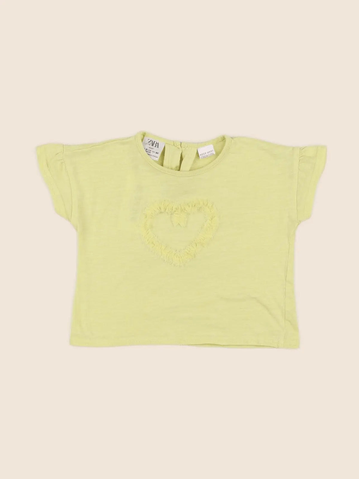 Zara - tee-shirt jaune - 9/12 mois