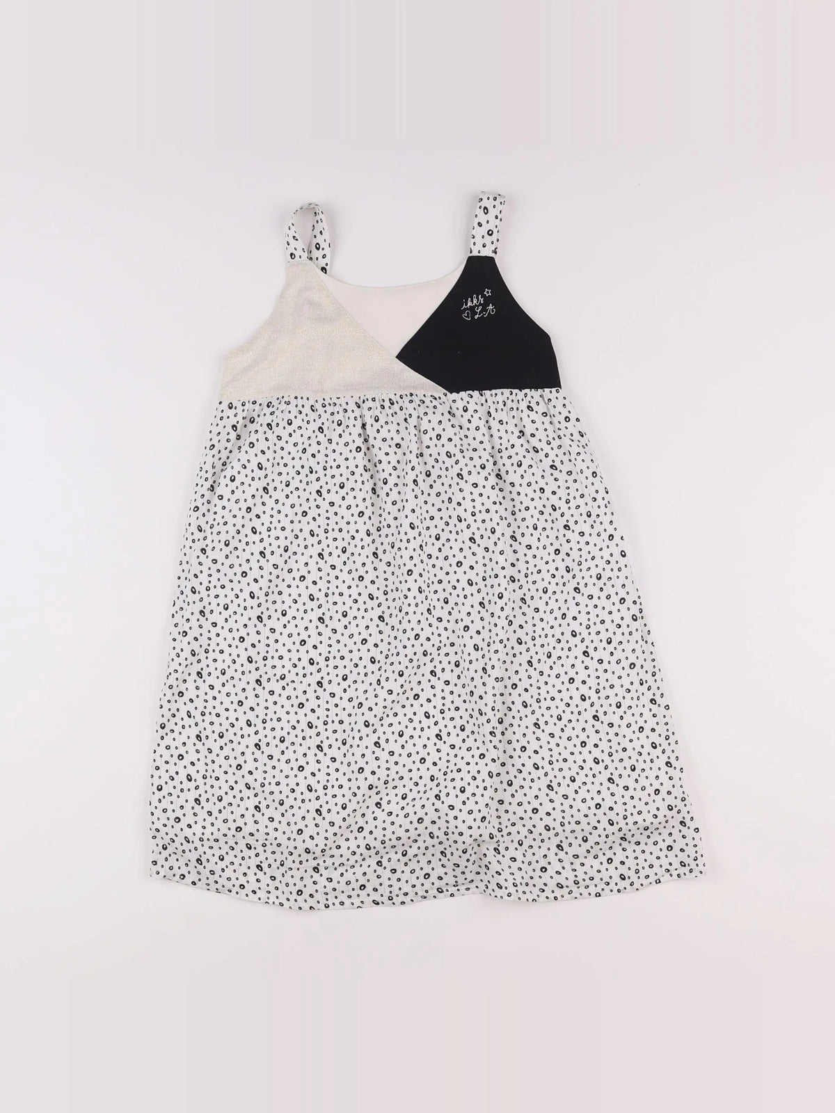 IKKS - robe blanc, noir - 10 ans
