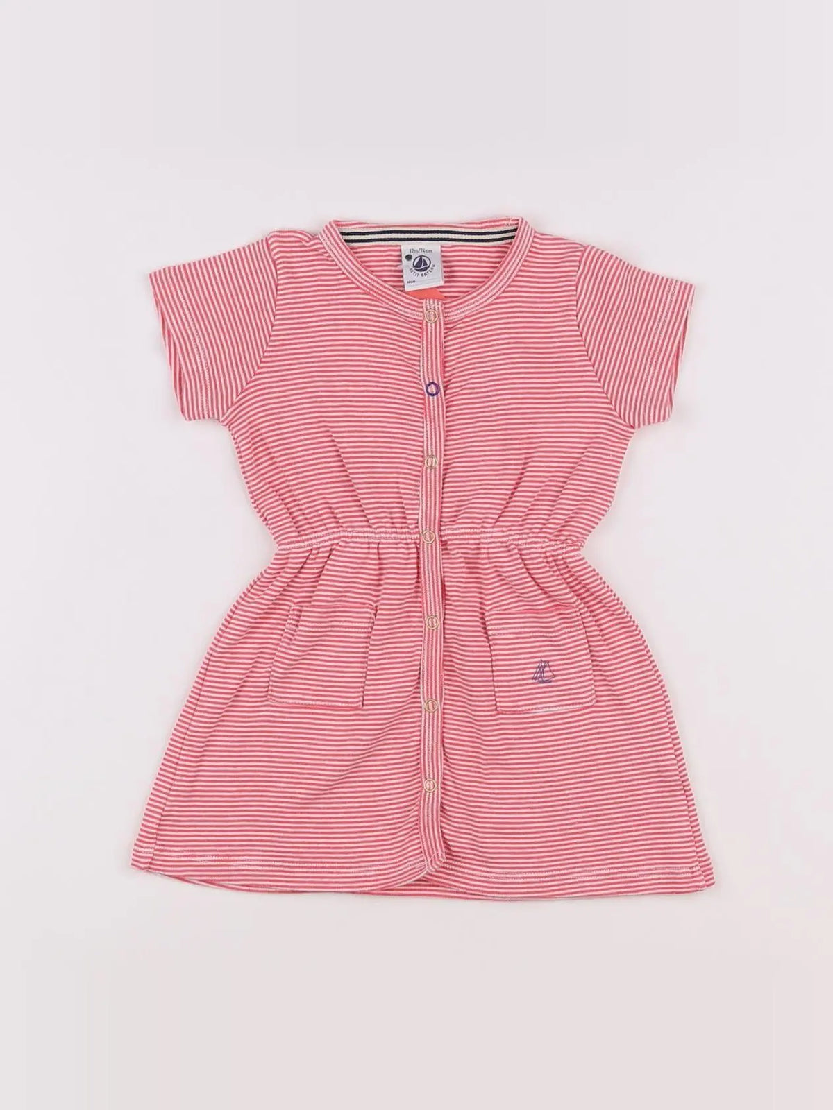 Petit Bateau - robe rose - 12 mois