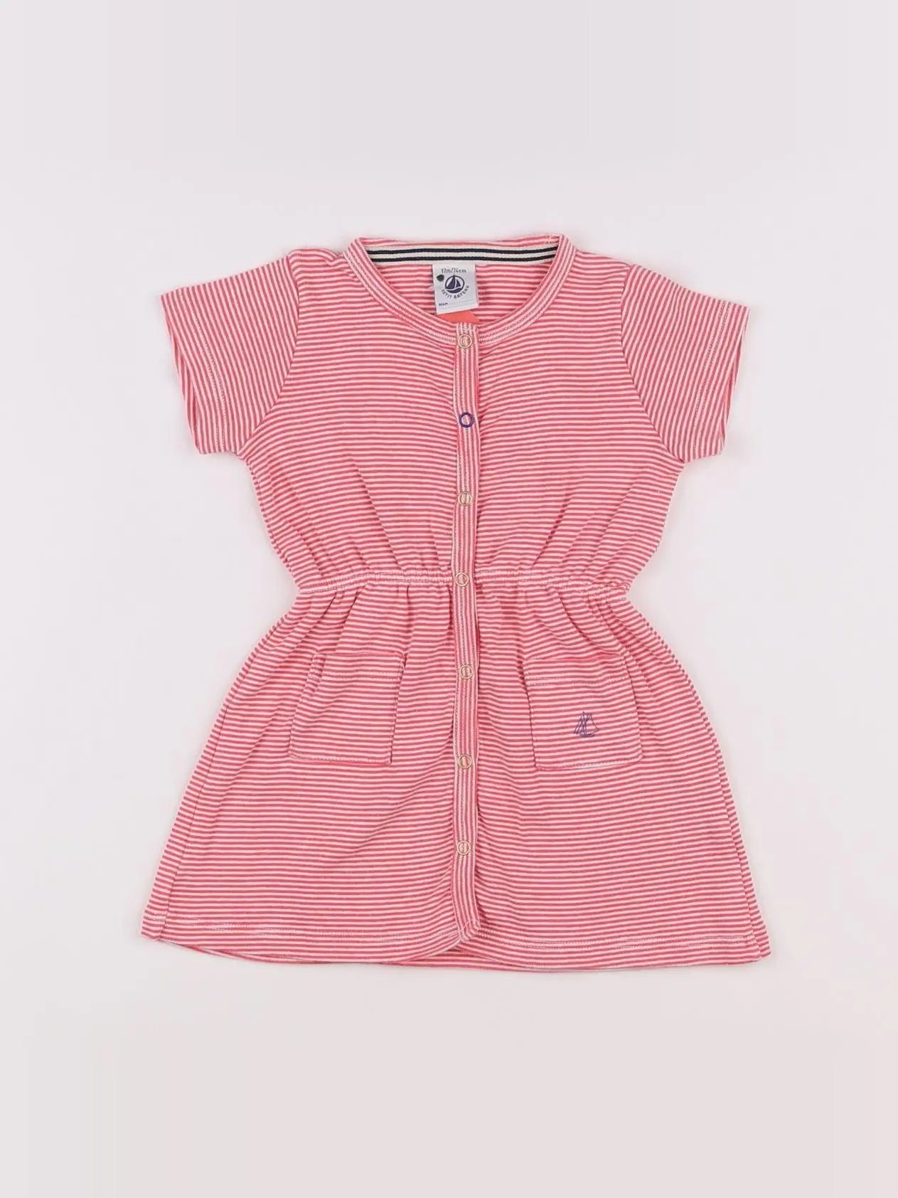 Petit Bateau - robe rose - 12 mois