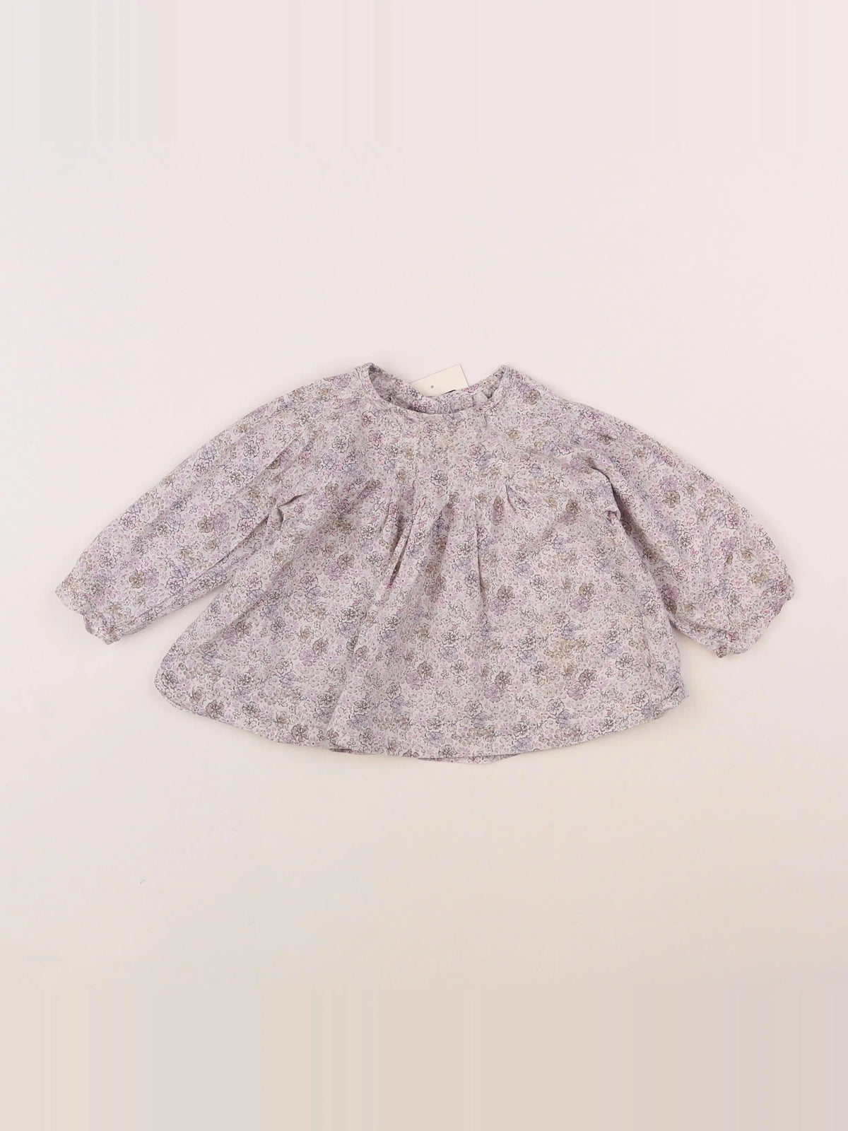 Boutchou - blouse rose, blanc - 12 mois