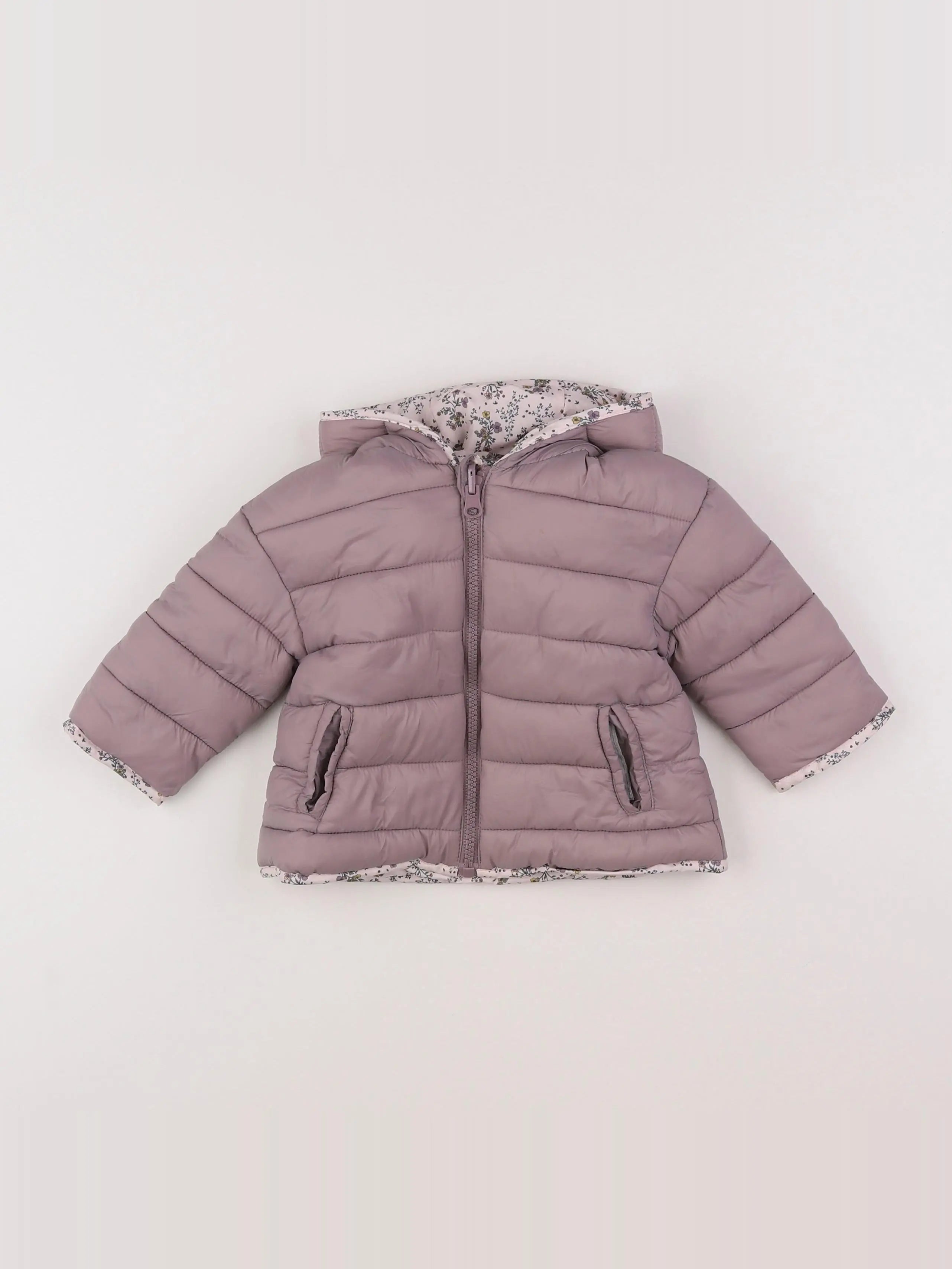 Vertbaudet - doudoune réversible violet - 12 mois