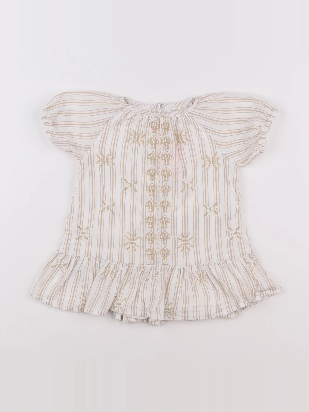 Mango - robe beige, blanc - 12/18 mois