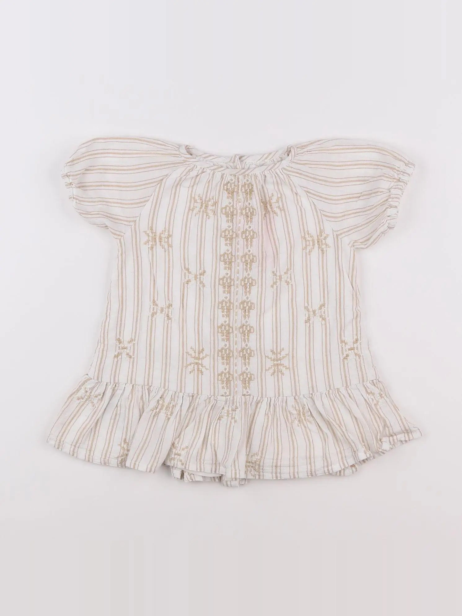 Mango - robe beige, blanc - 12/18 mois