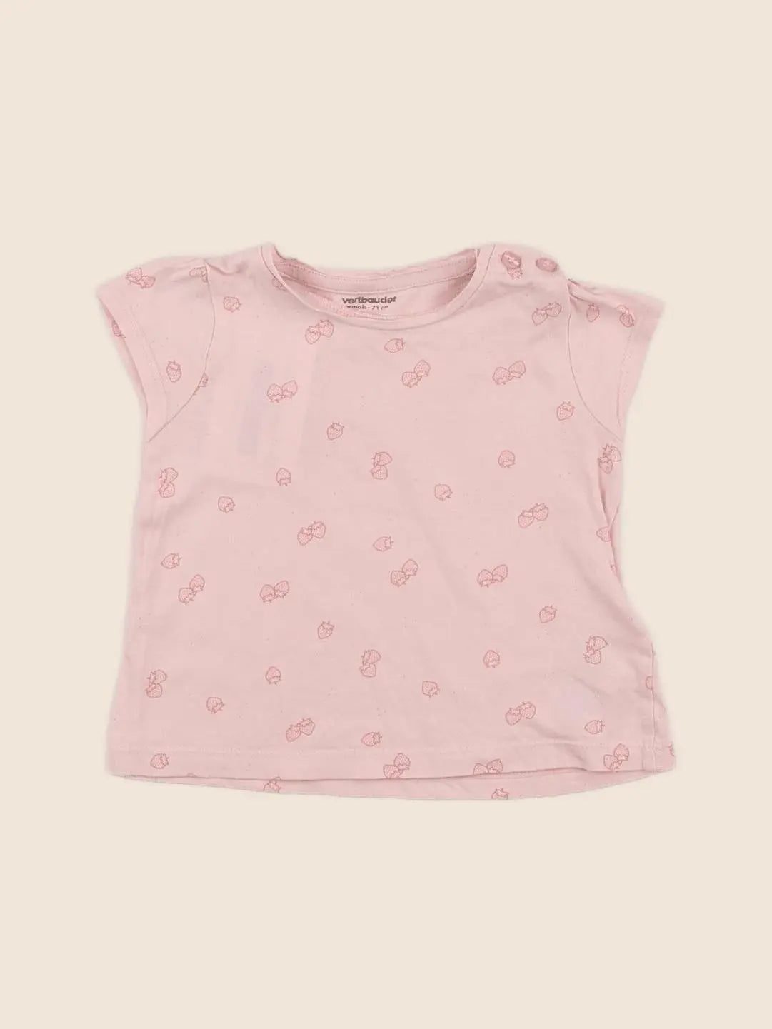 Vertbaudet - tee-shirt rose - 9 mois
