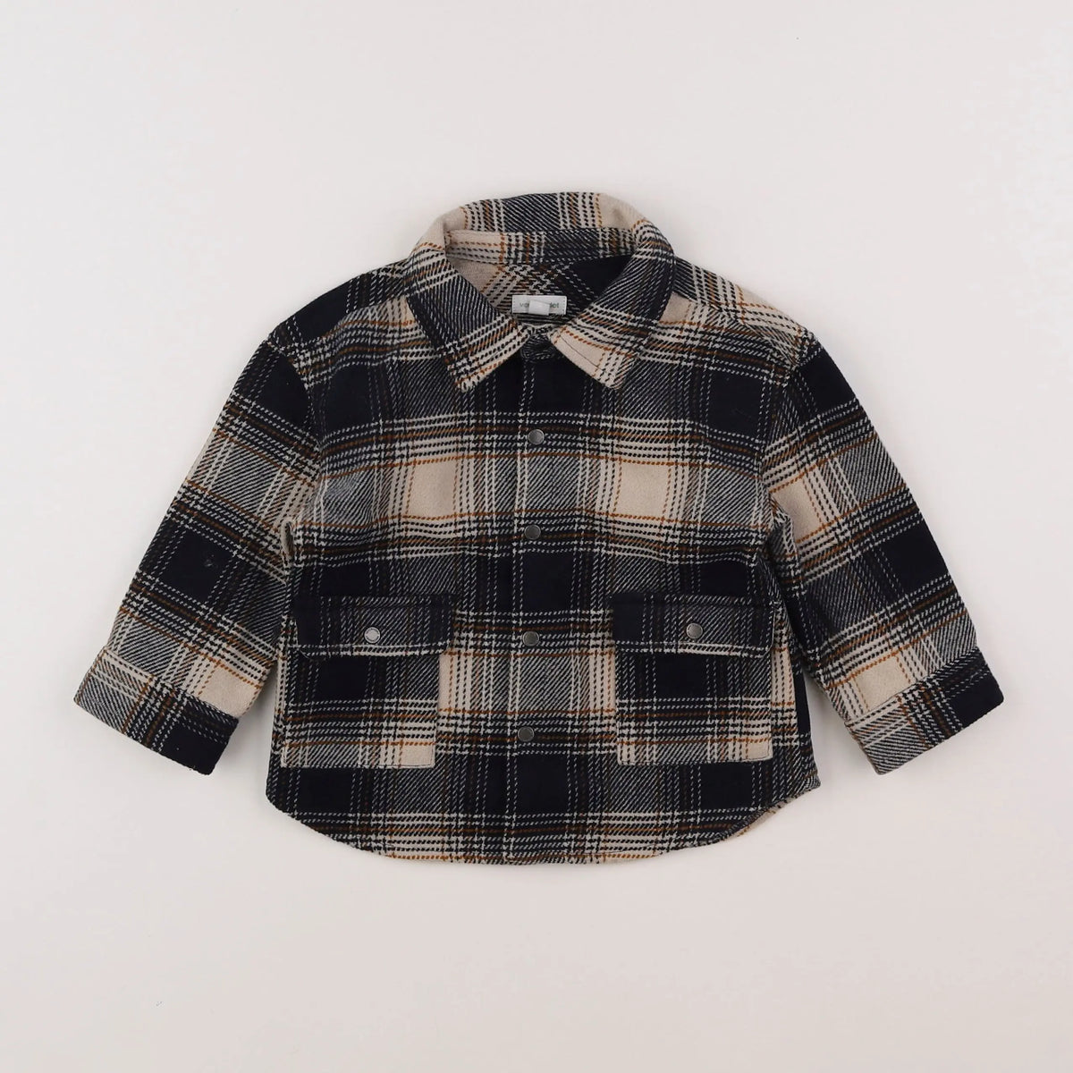 Vertbaudet - chemise marron, noir - 18 mois
