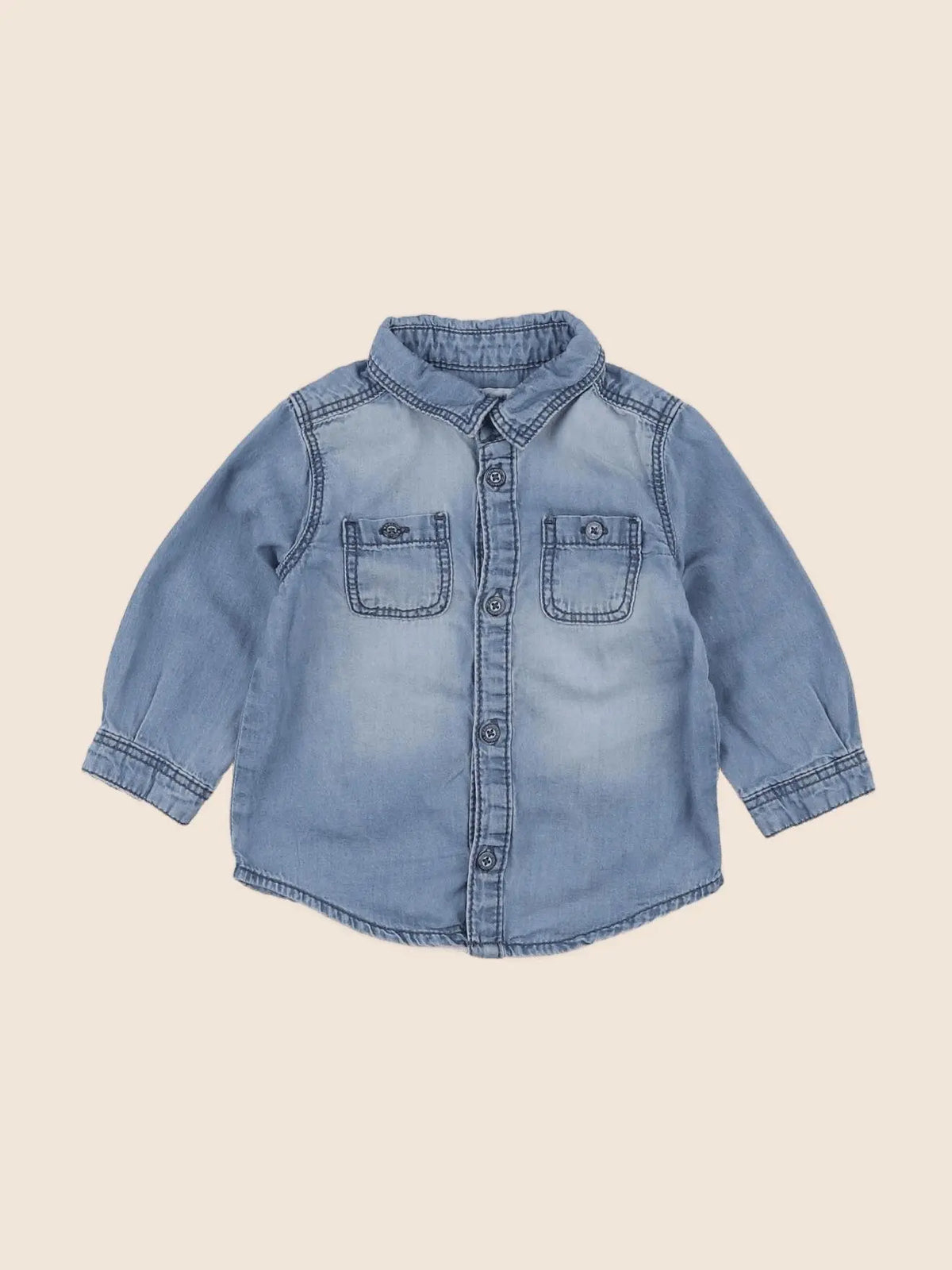 Vertbaudet - chemise bleu - 9 mois