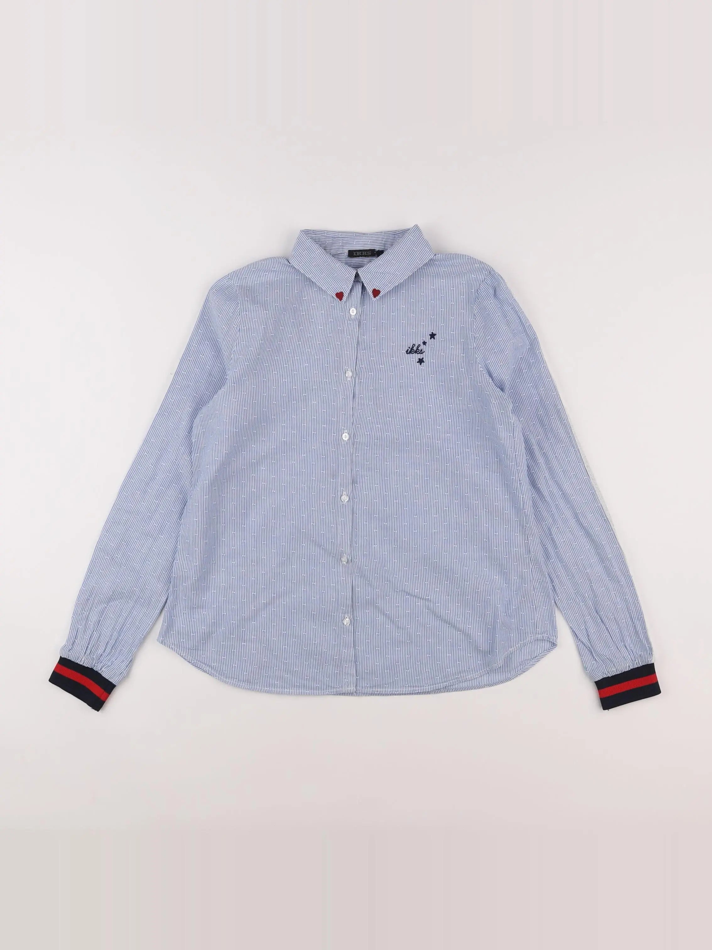 IKKS - chemise bleu, blanc - 12 ans