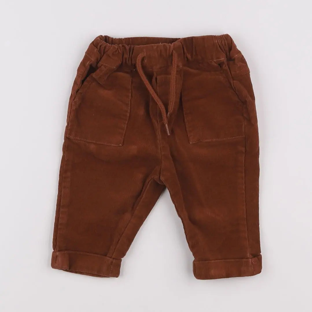 Vertbaudet - pantalon marron - 6 mois