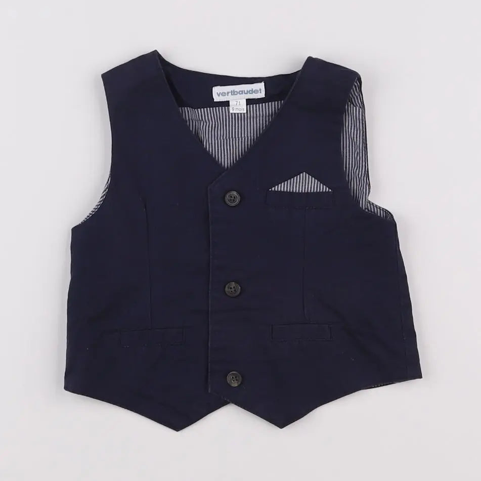 Vertbaudet - gilet bleu - 9 mois