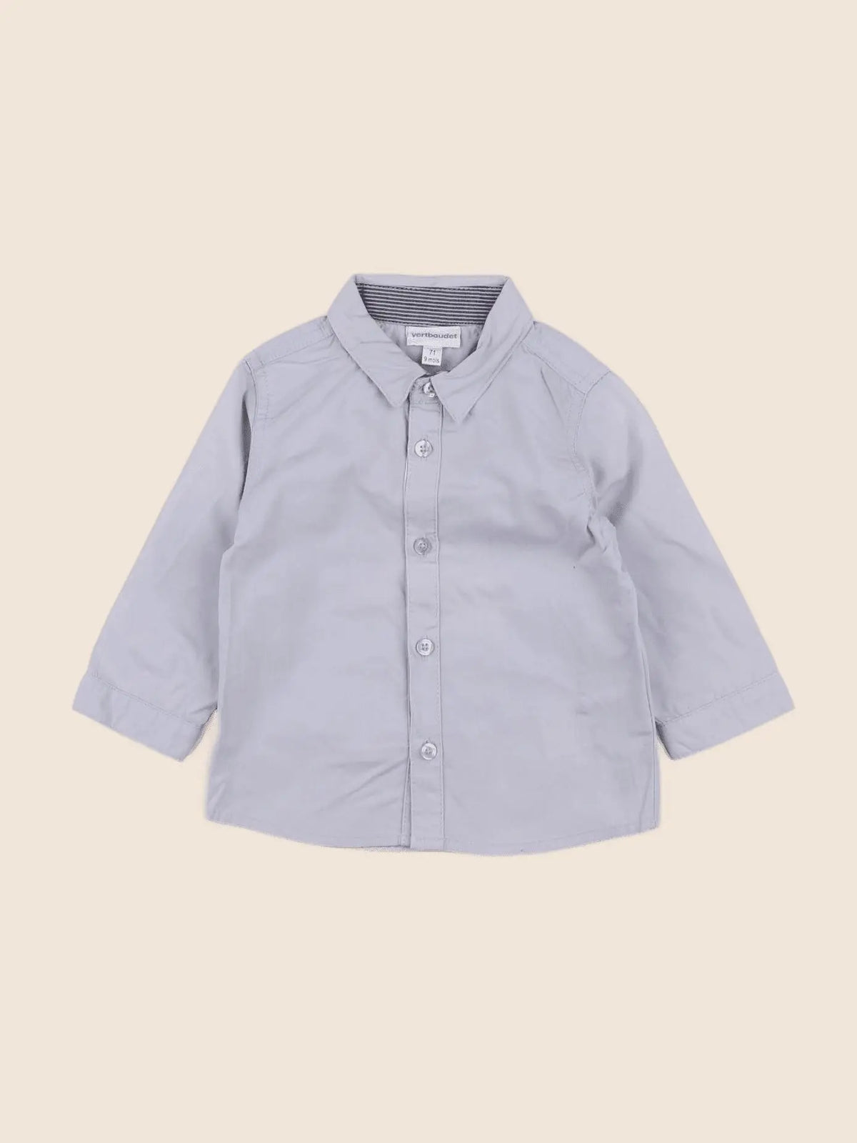 Vertbaudet - chemise gris - 9 mois