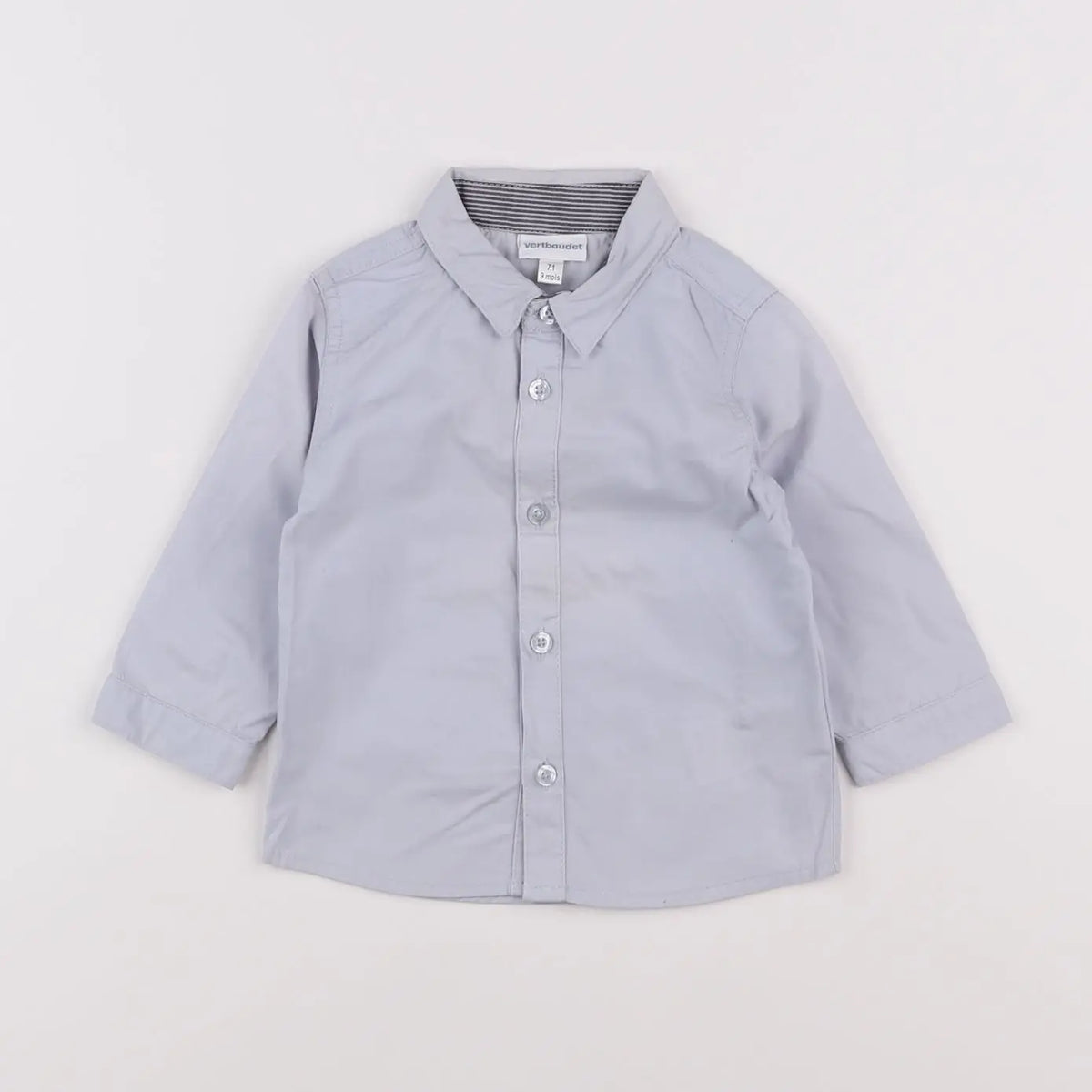 Vertbaudet - chemise gris - 9 mois