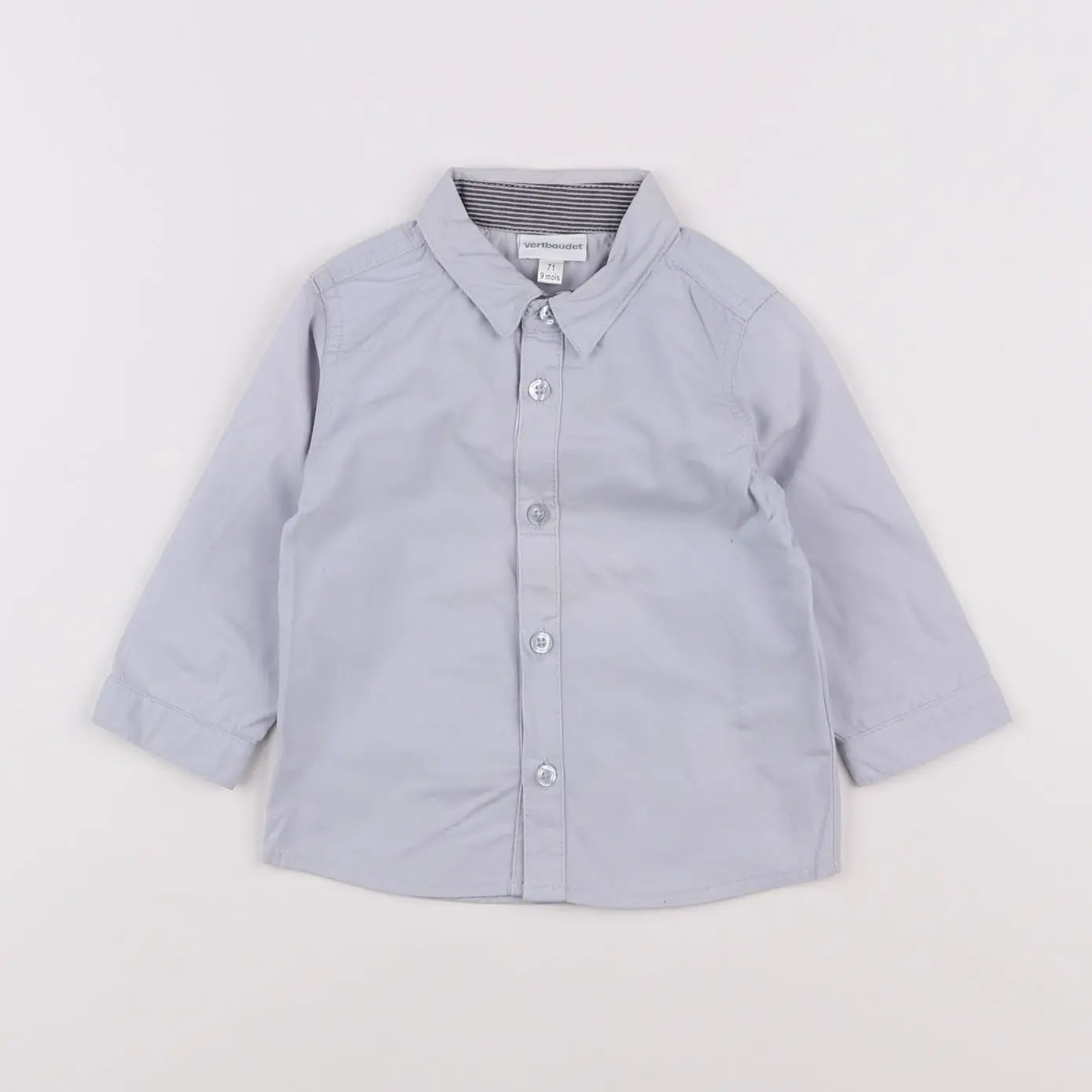Vertbaudet - chemise gris - 9 mois