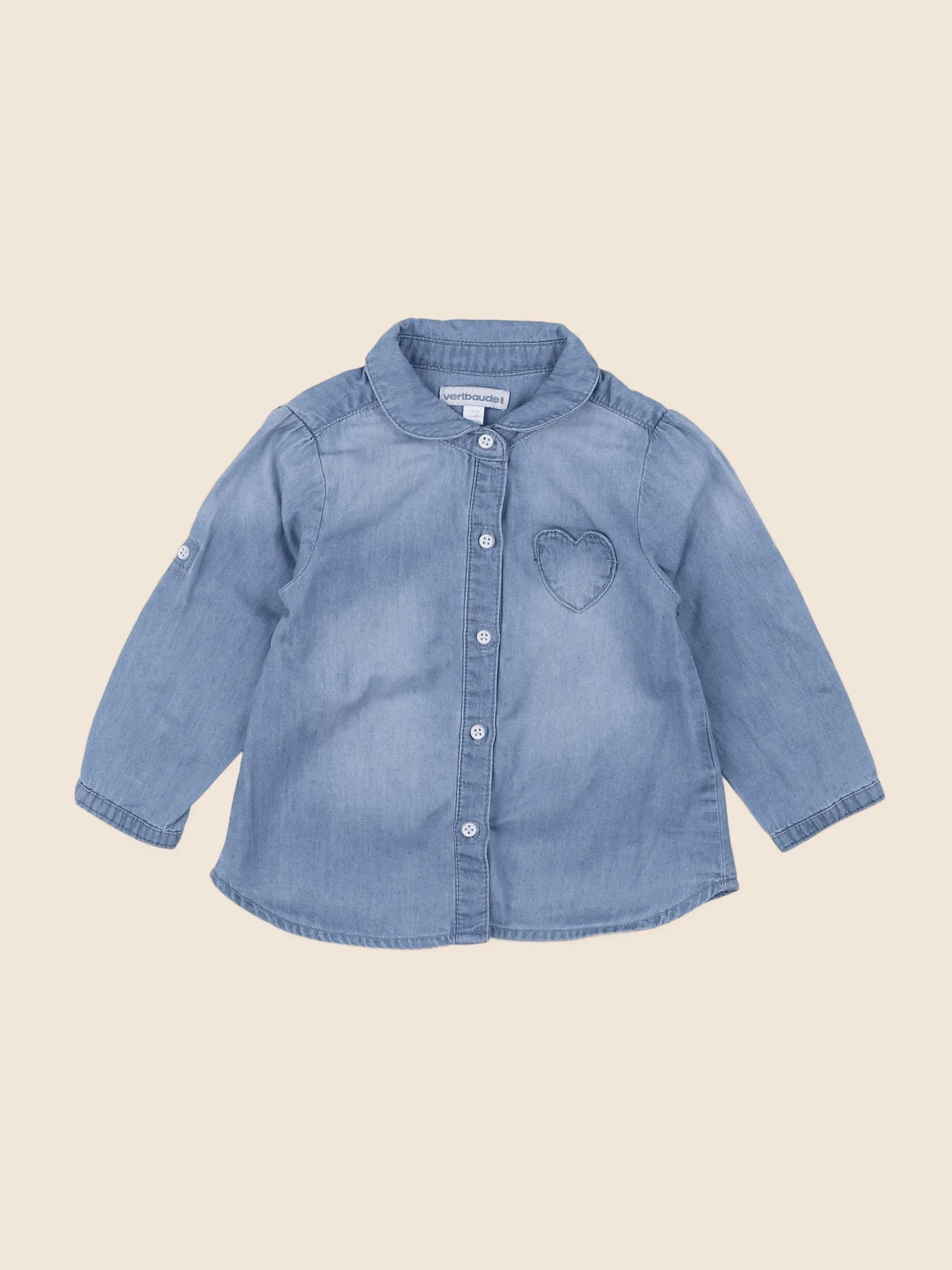 Vertbaudet - chemise bleu - 12 mois