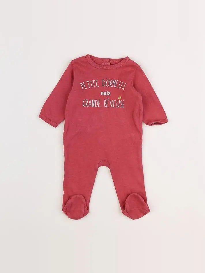 Vertbaudet - pyjama coton rose - 3 mois