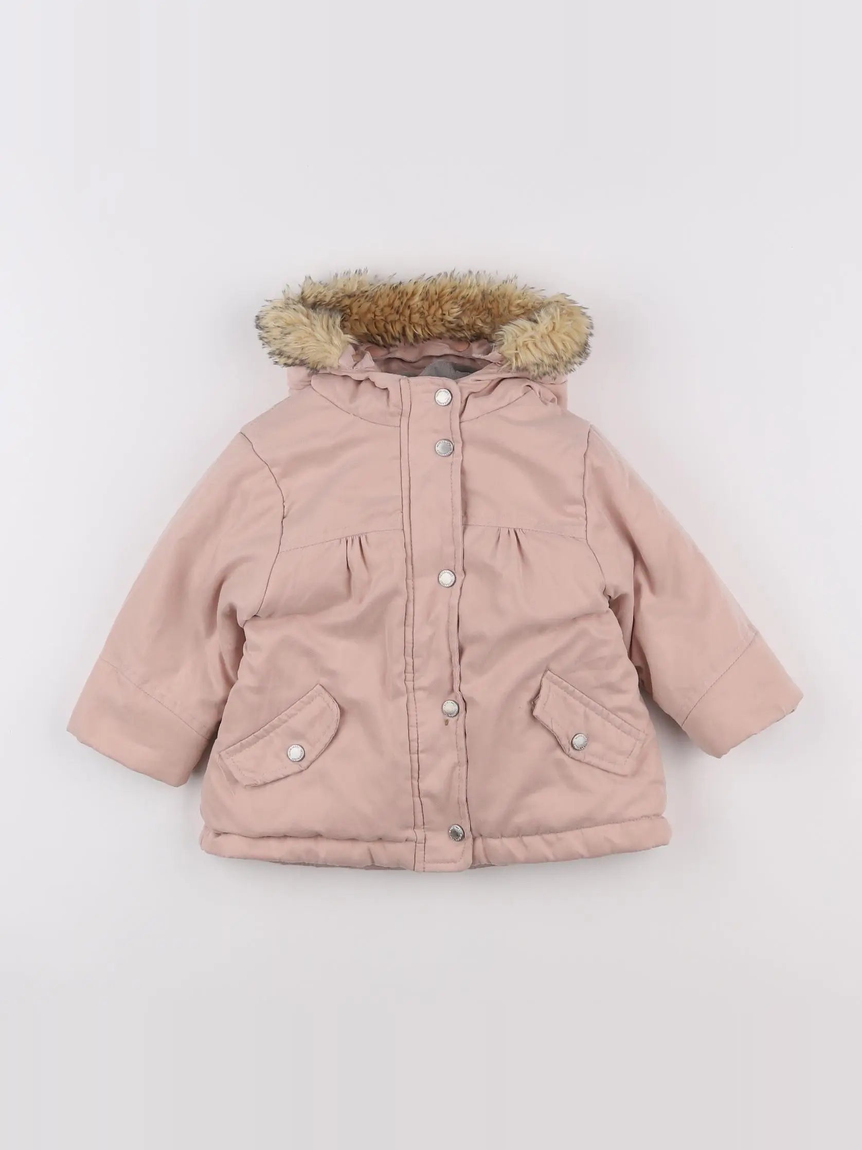 Vertbaudet - manteau rose - 12 mois