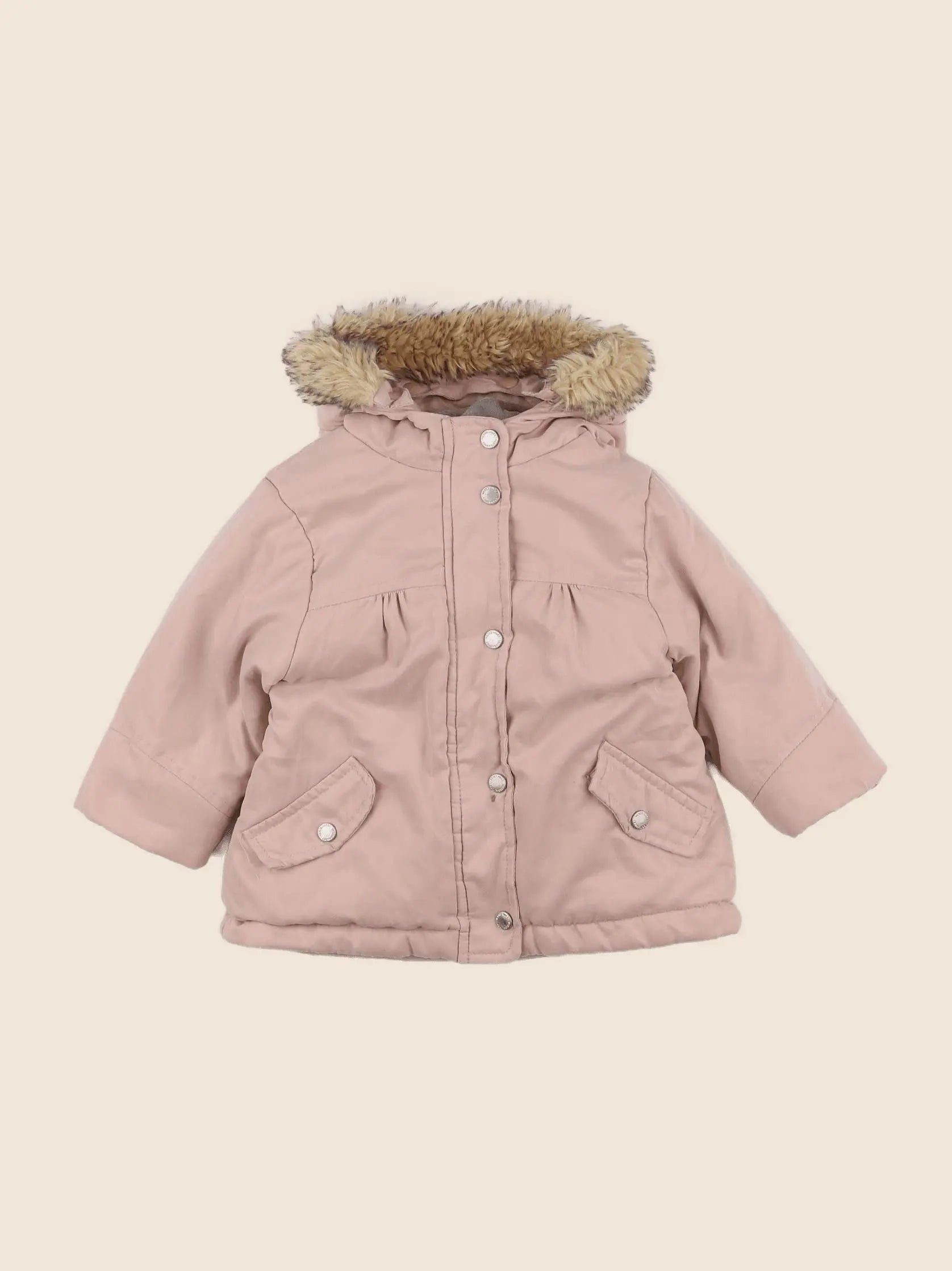 Vertbaudet - manteau rose - 12 mois