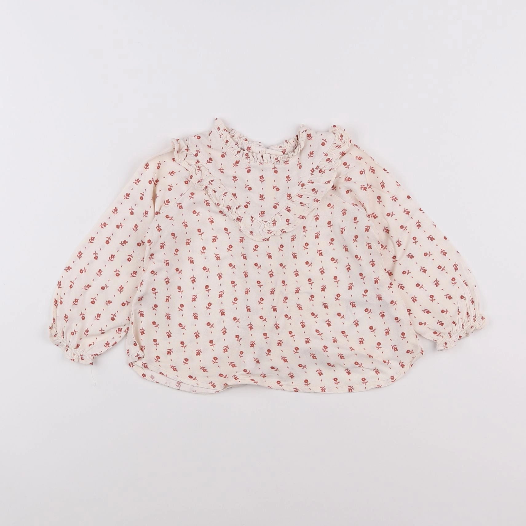 Vertbaudet - blouse beige, rouge - 18 mois