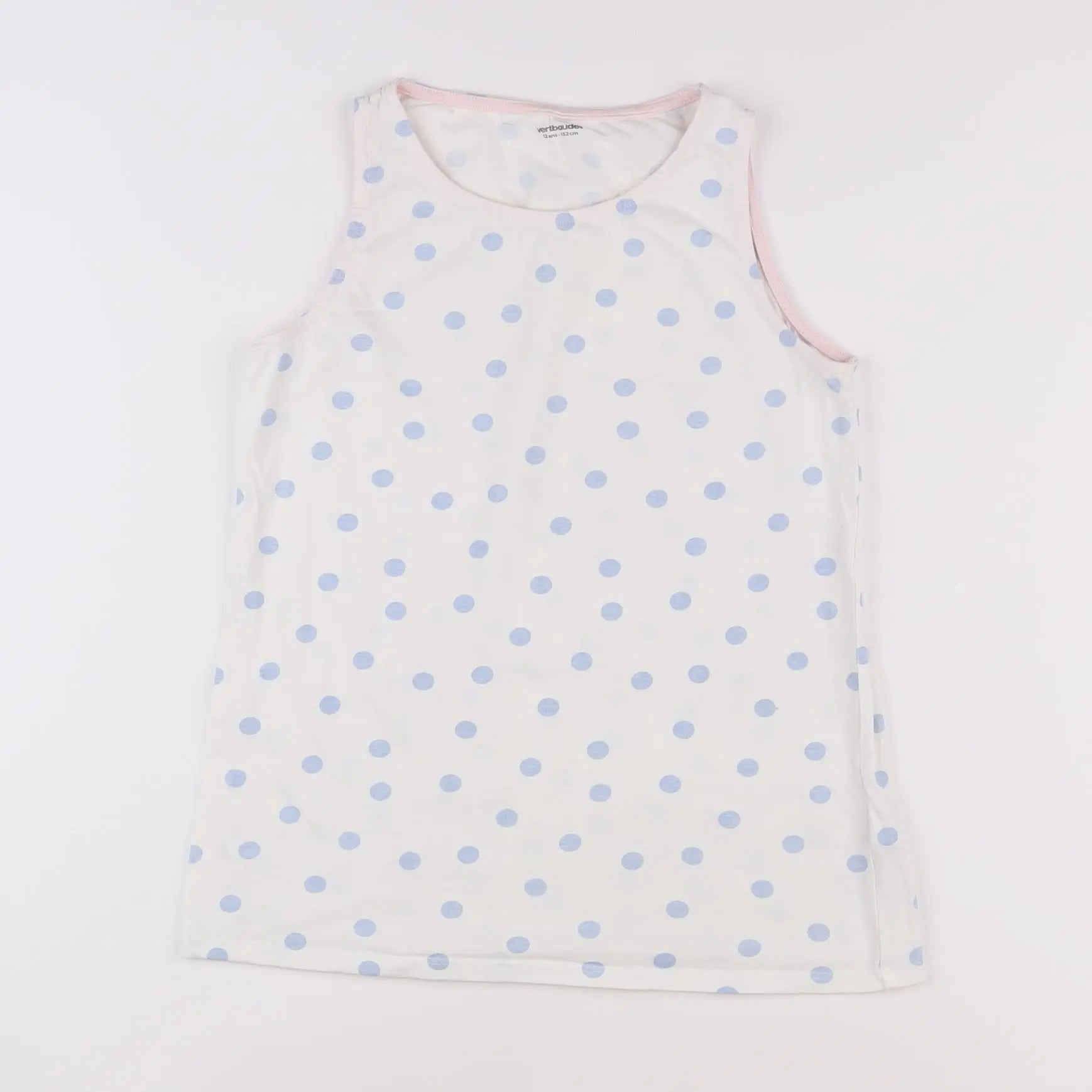 Vertbaudet - débardeur blanc, bleu - 12 ans